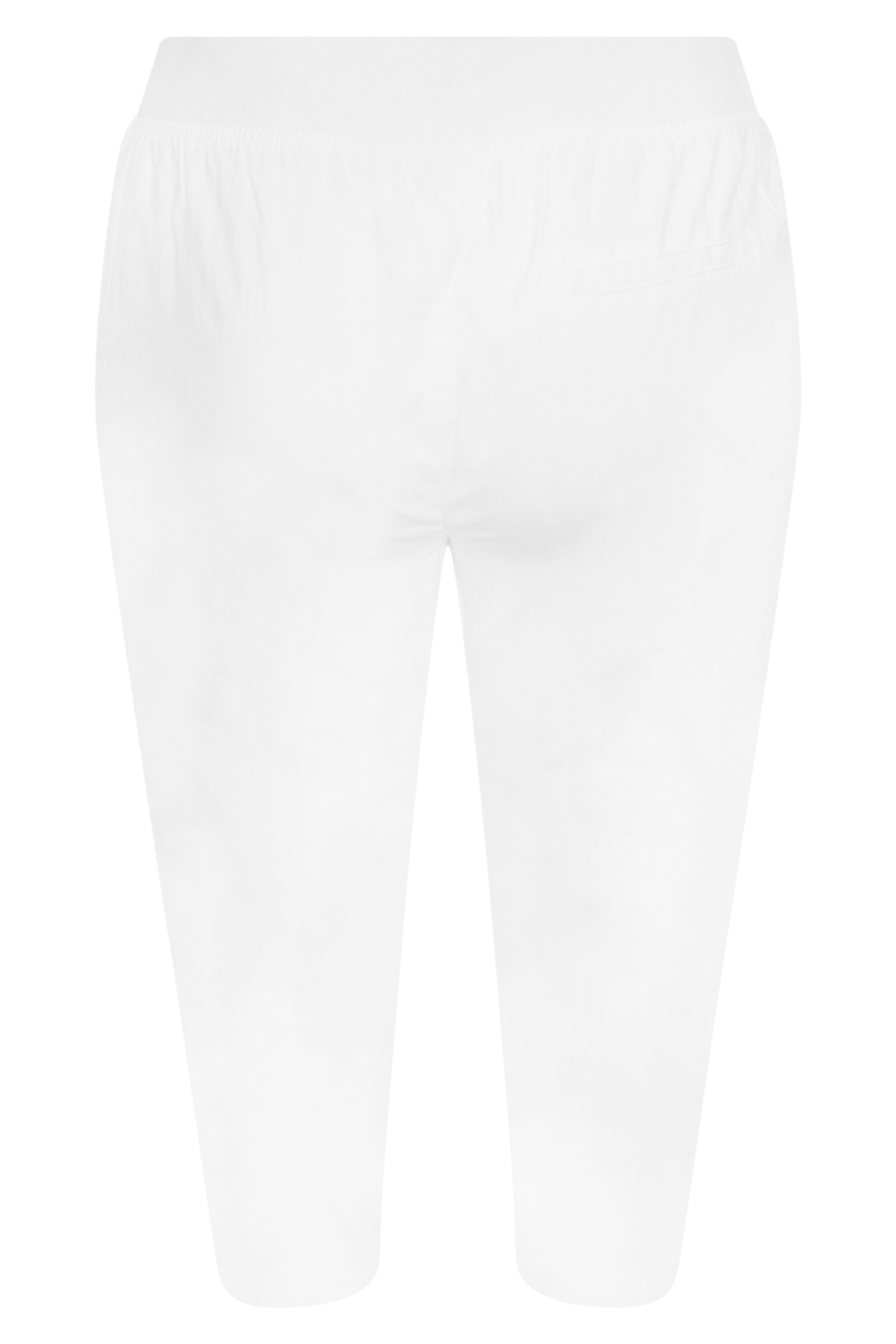 Grande taille  Pantalons Grande taille  Joggings | Jogging Blanc Style Pantacourt en Coton - GZ89778