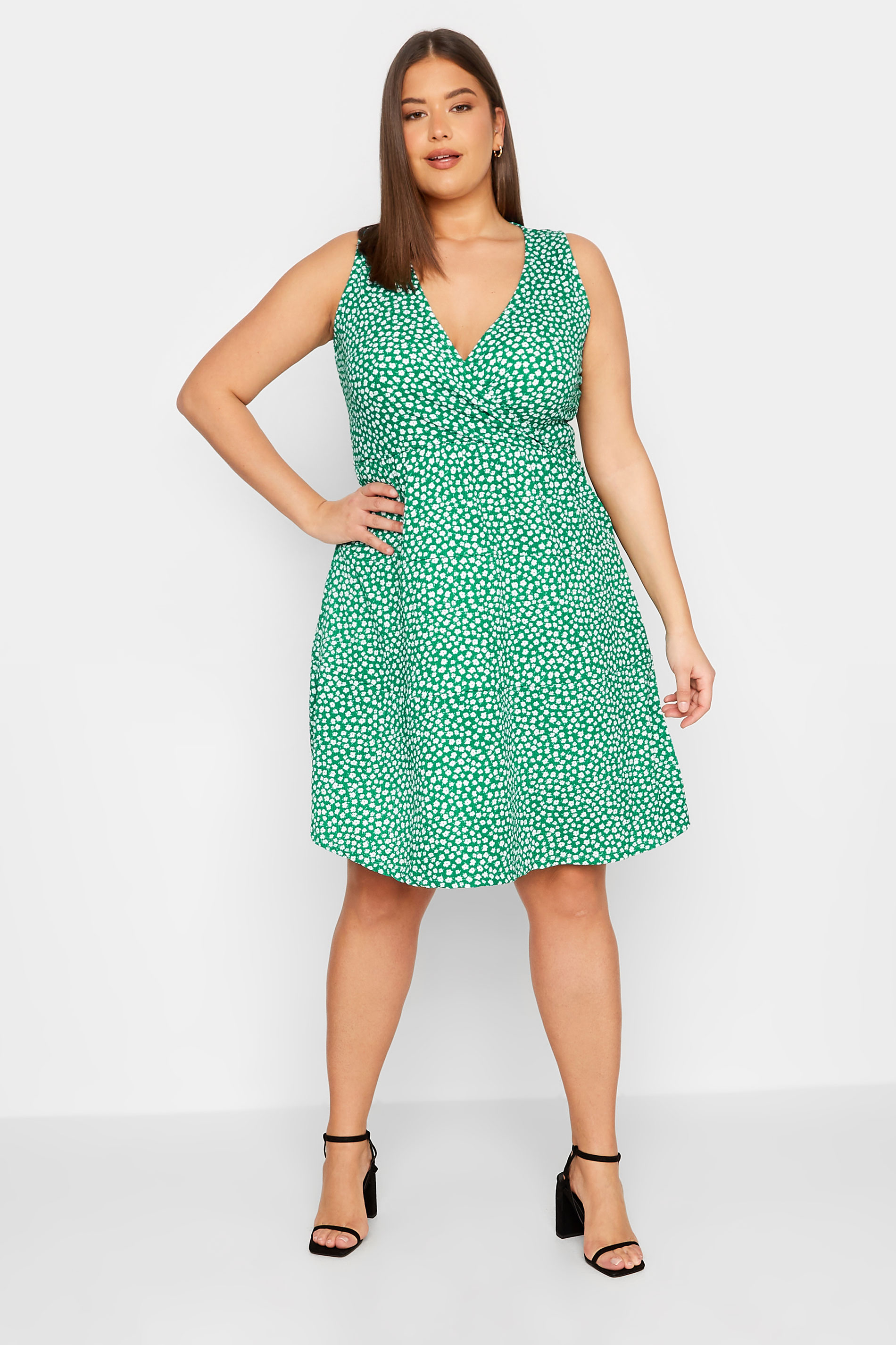 LTS Tall Green Ditsy Print Mini Dress | Long Tall Sally  2