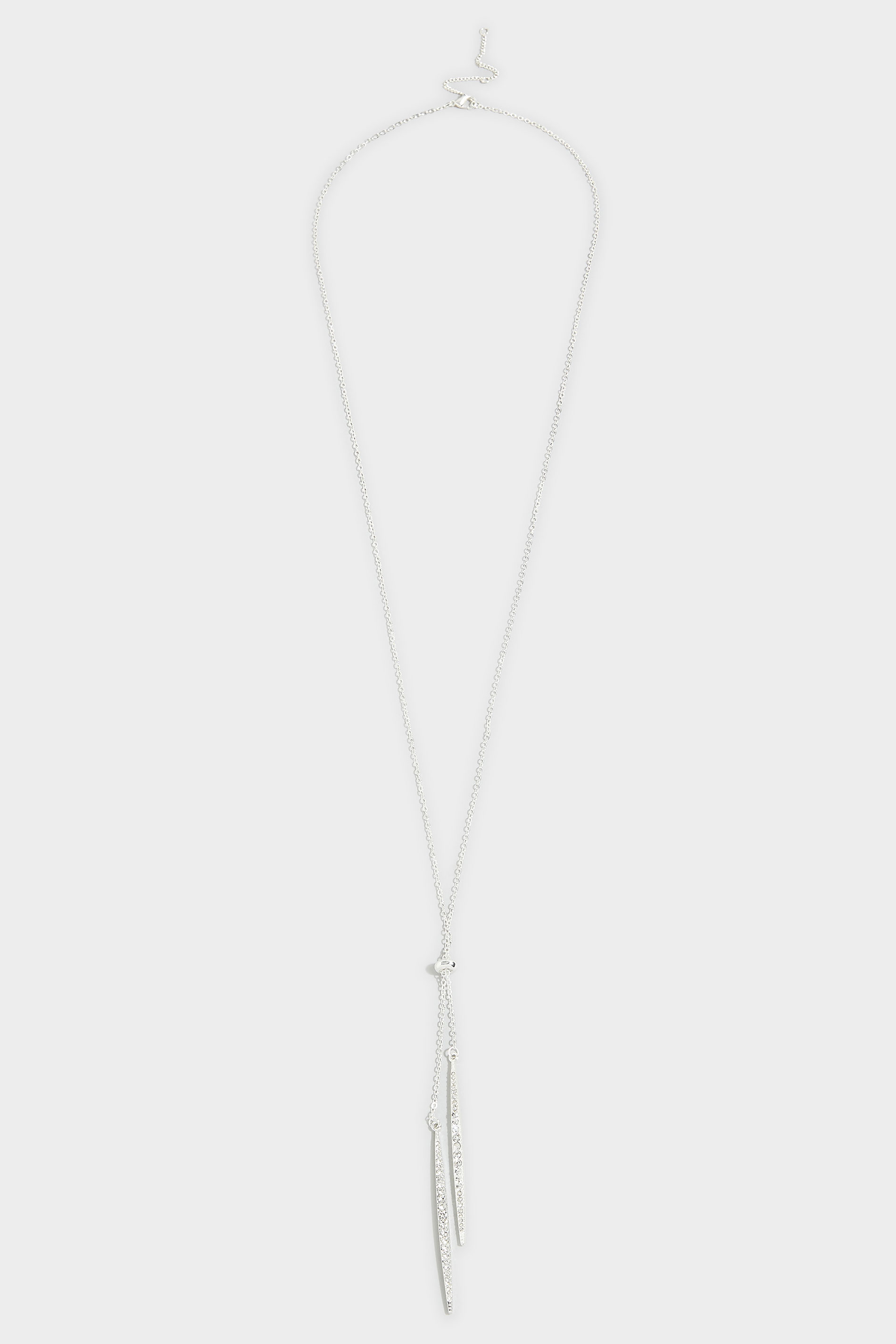 Silver Diamante Teardrop Necklace 1