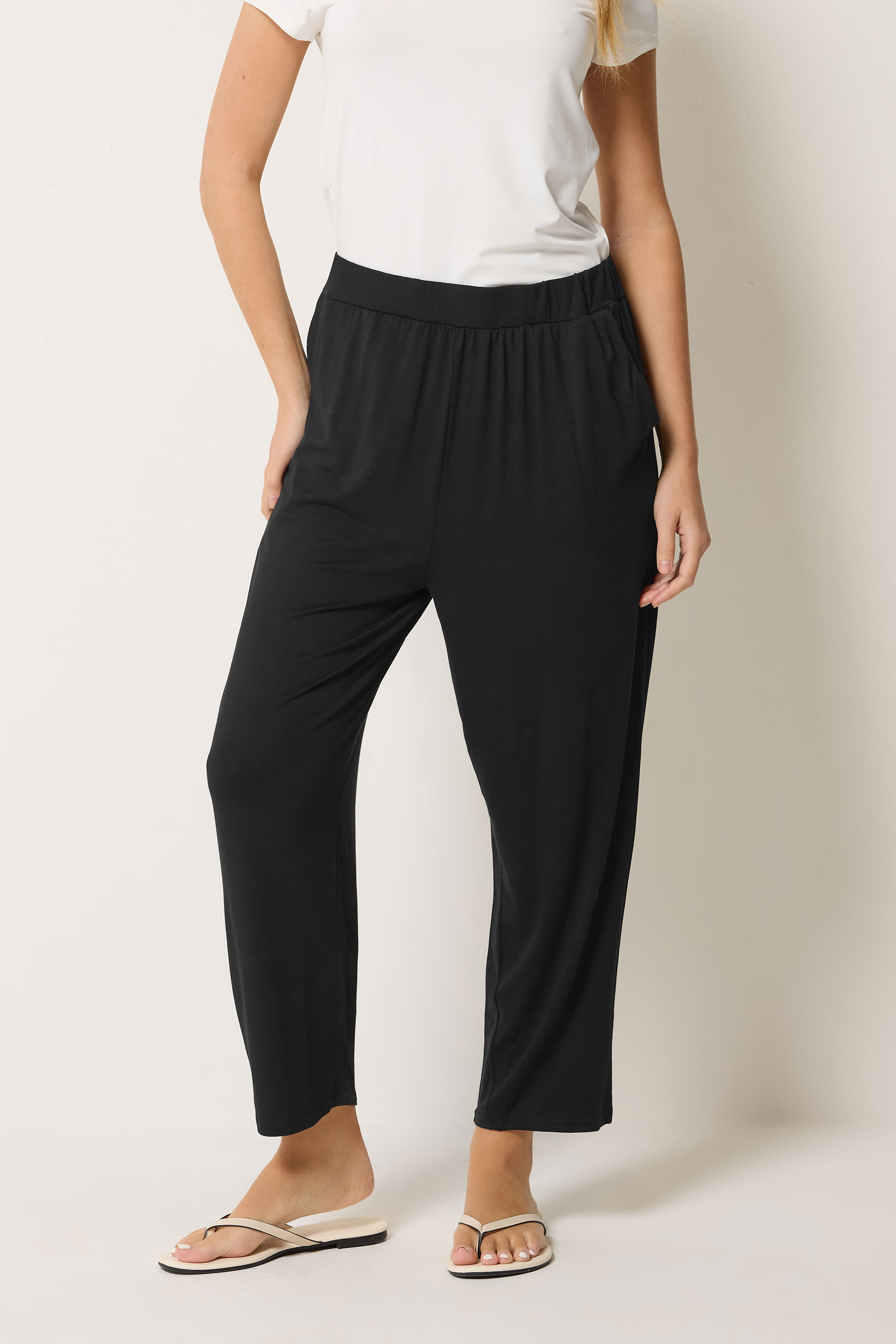 M&Co Black Cropped Hareem Trousers | M&Co 3
