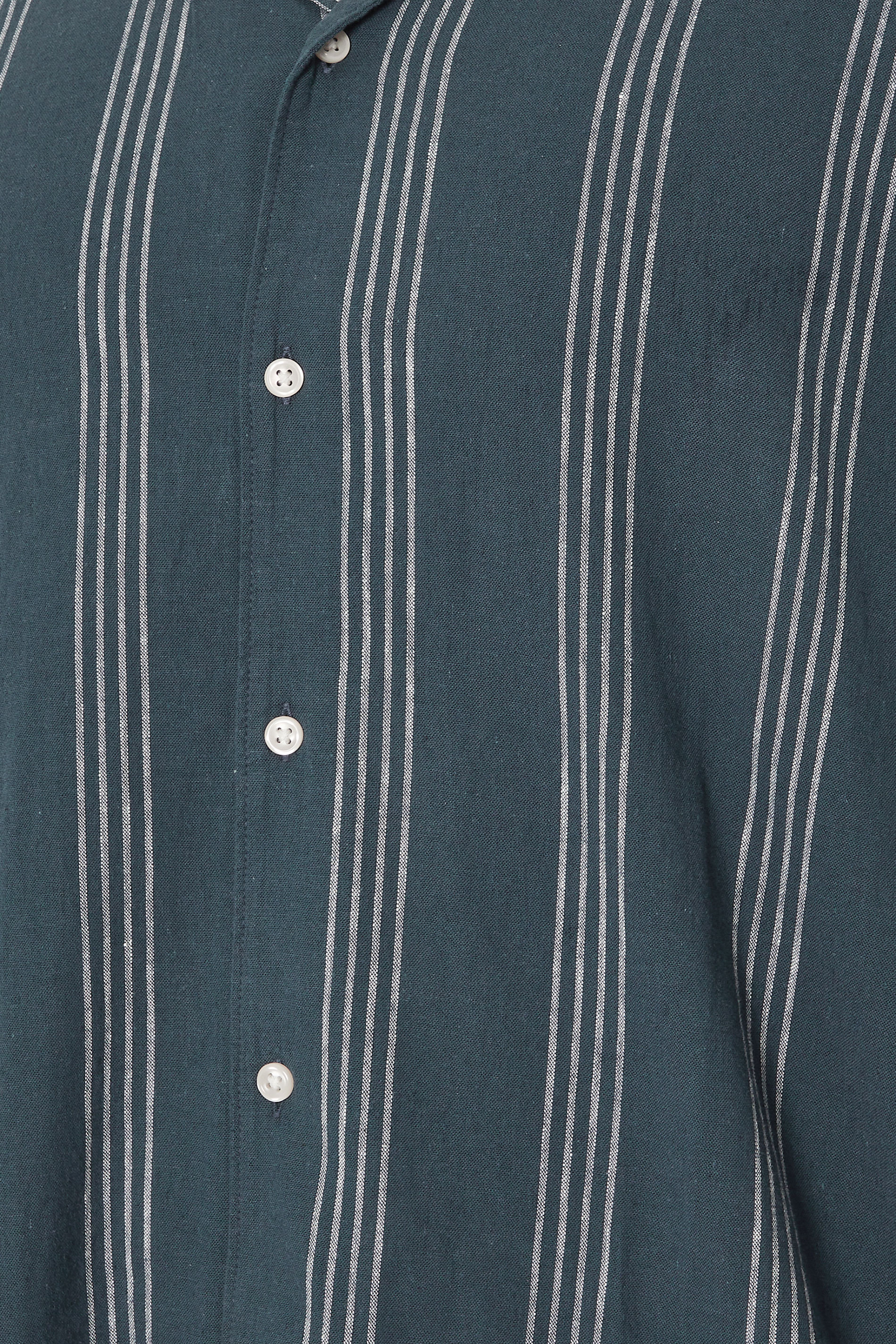 JACK & JONES Big & Tall Navy Blue Stripe Print Shirt | BadRhino 5