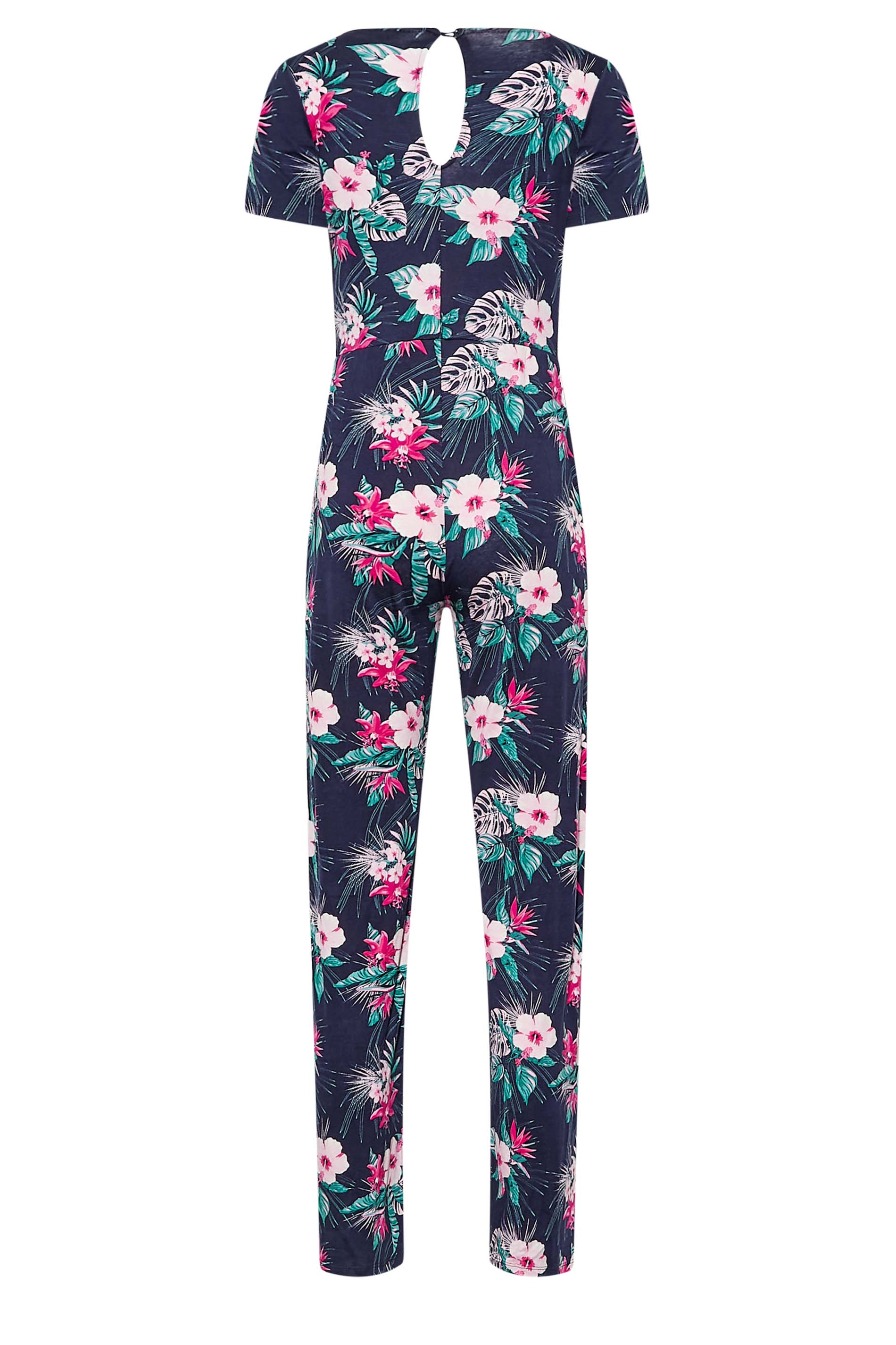 LTS Tall Women's Navy Blue Tropical Print Jumpsuit | Long Tall Sally