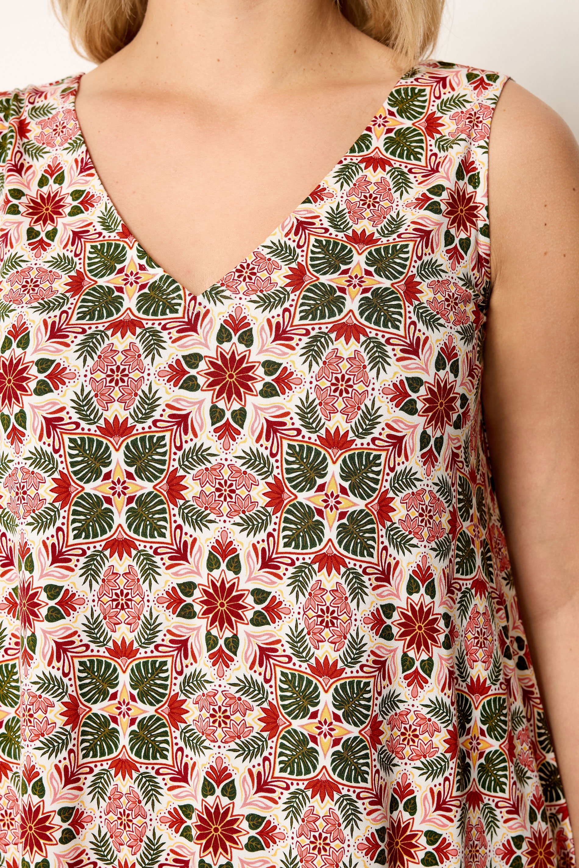 YOURS Plus Size Orange Tropical Print Vest Top | Yours Clothing 4