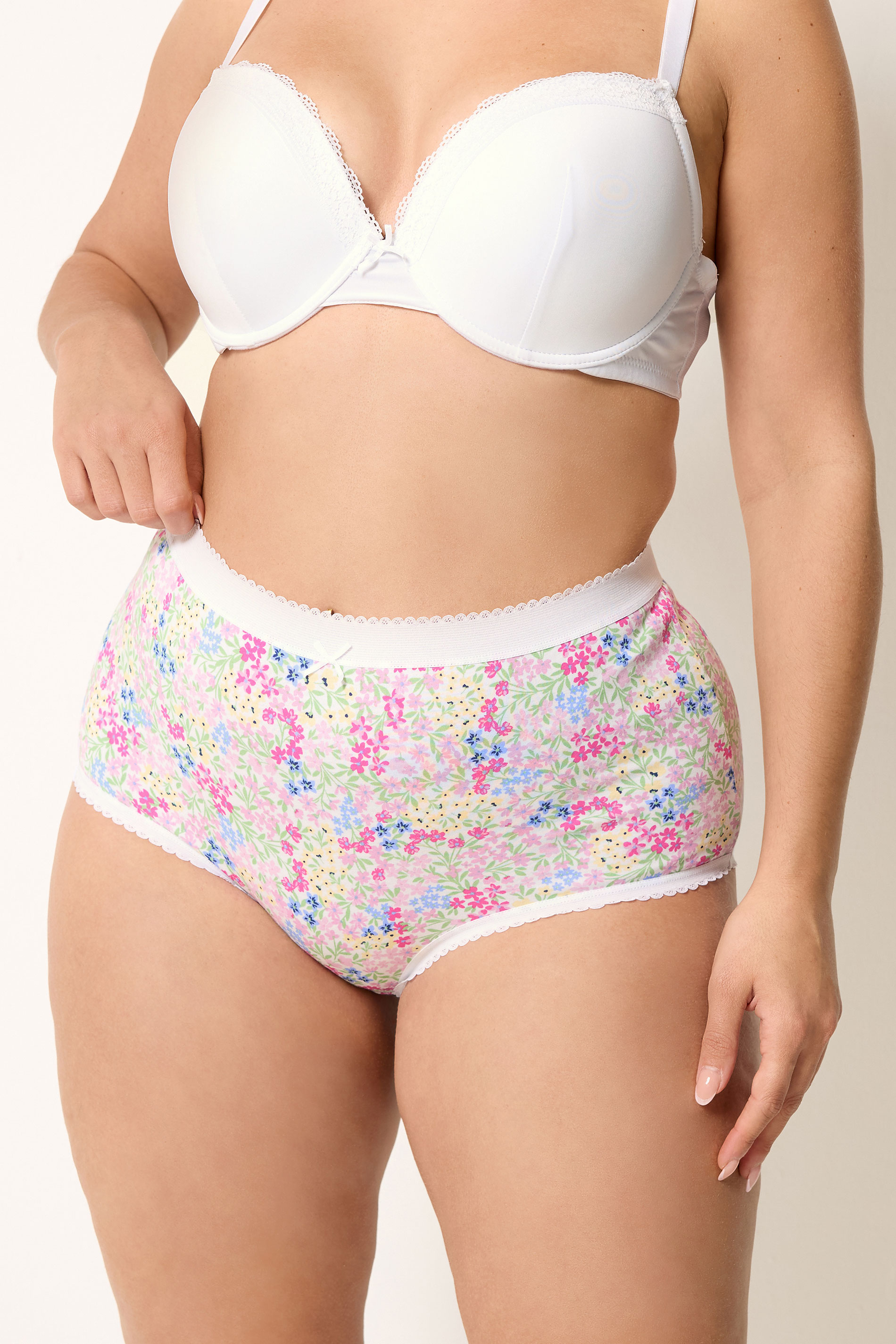 YOURSET 5 PACK Plus Size Pink Floral Spring Full Briefs | Yours Clothing 2
