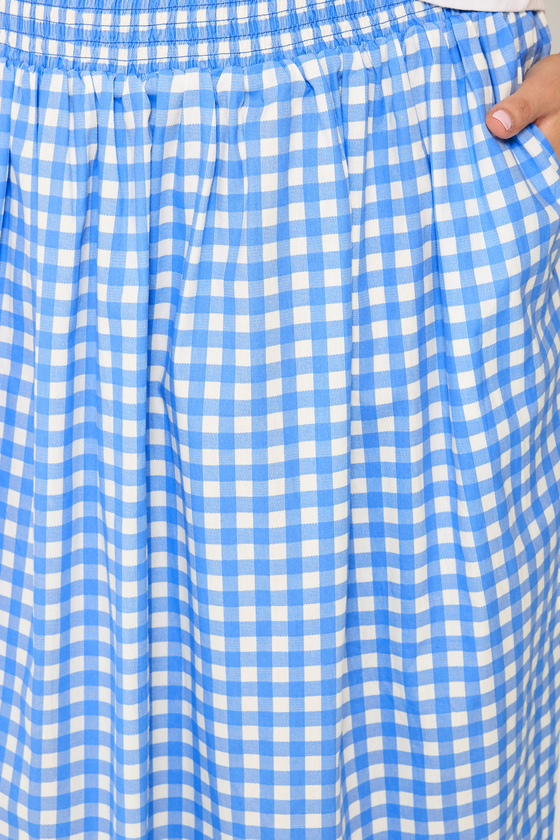 YOURS Plus Size Blue Gingham Maxi Skirt | Yours Clothing 4