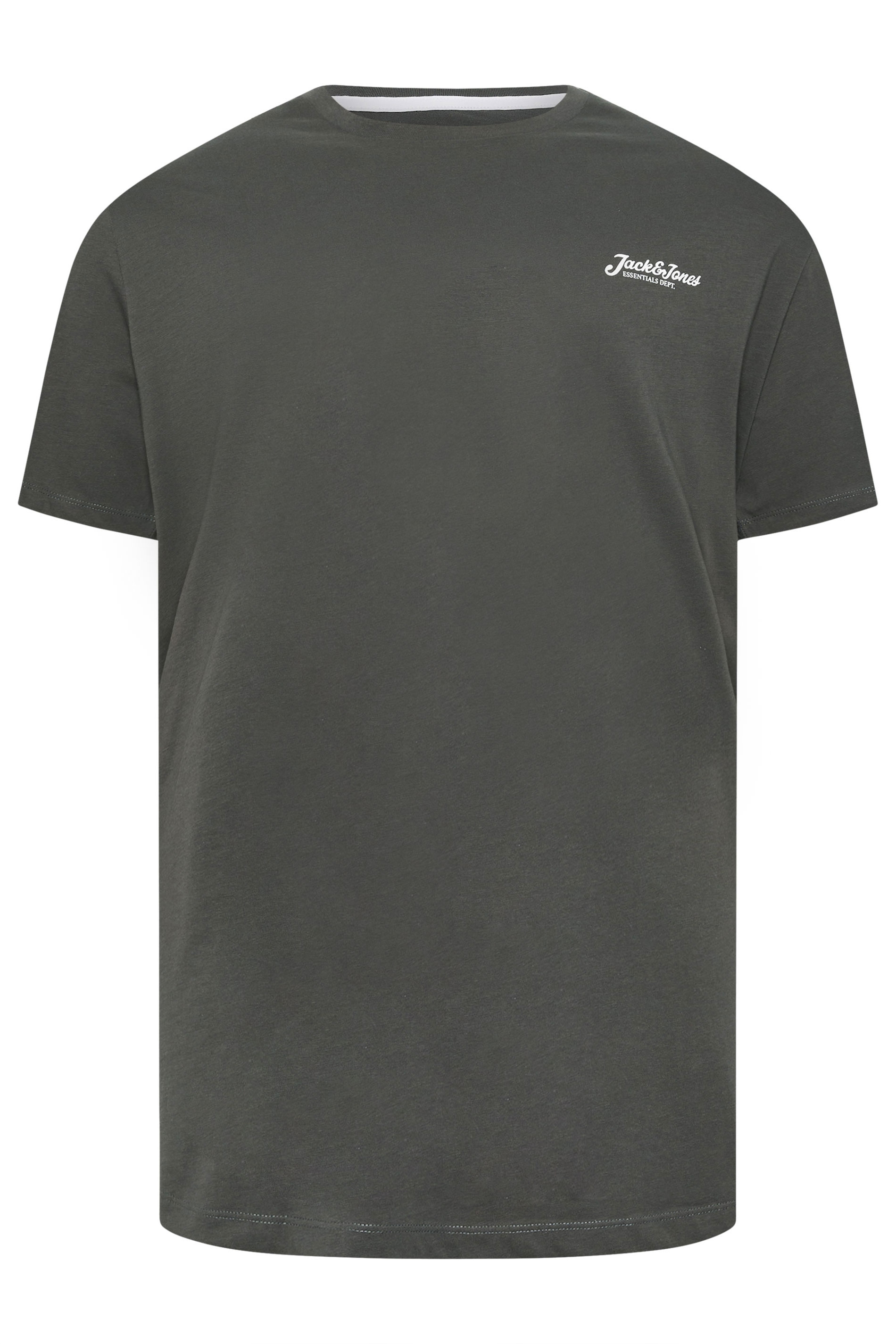 JACK & JONES Big & Tall 5 Pack Blue/Off-White/Yellow/Green/Pink Core T-Shirts | BadRhino 8