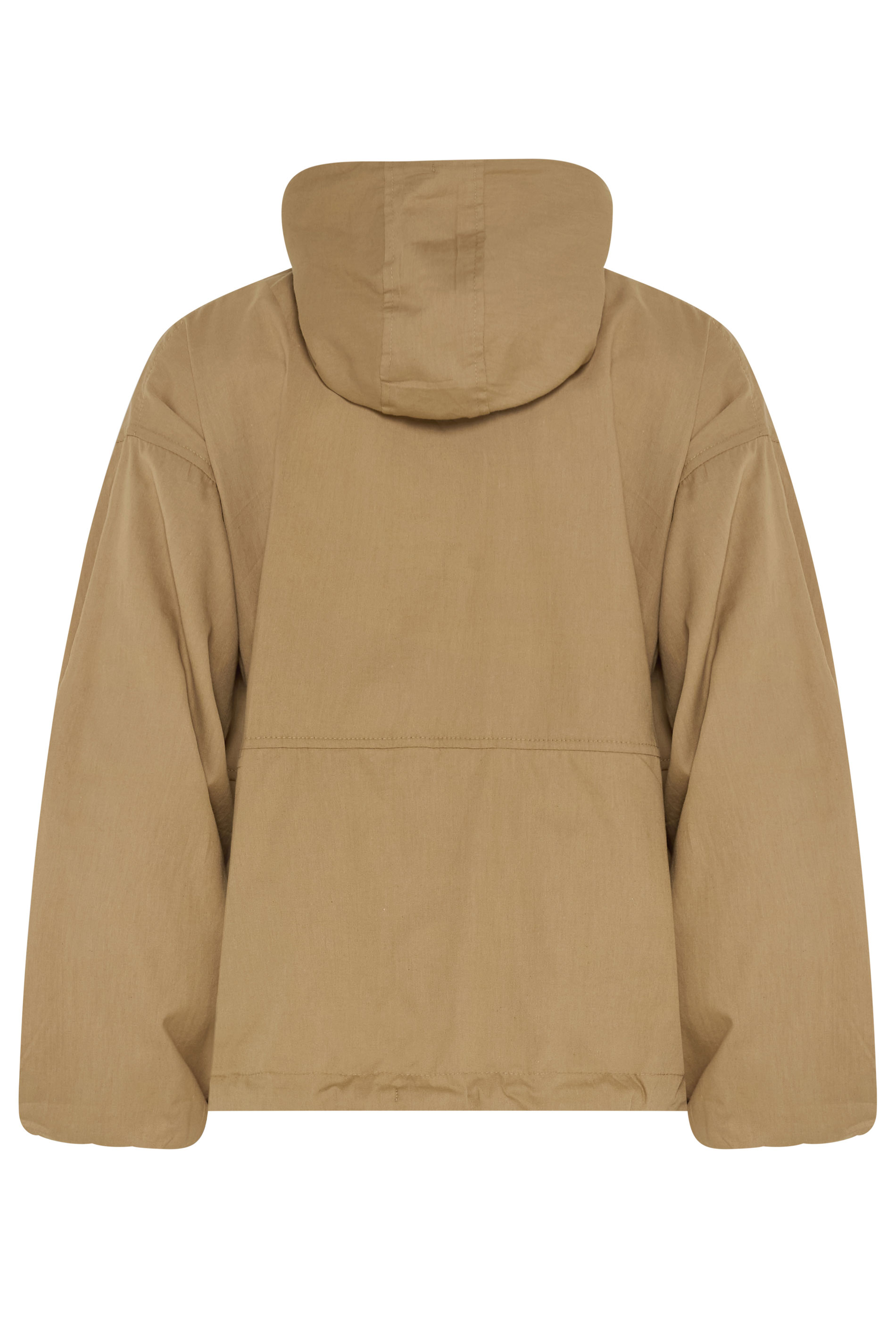 PixieGirl Petite Women's Stone Brown Half Zip Hooded Windbreaker Jacket | PixieGirl  6