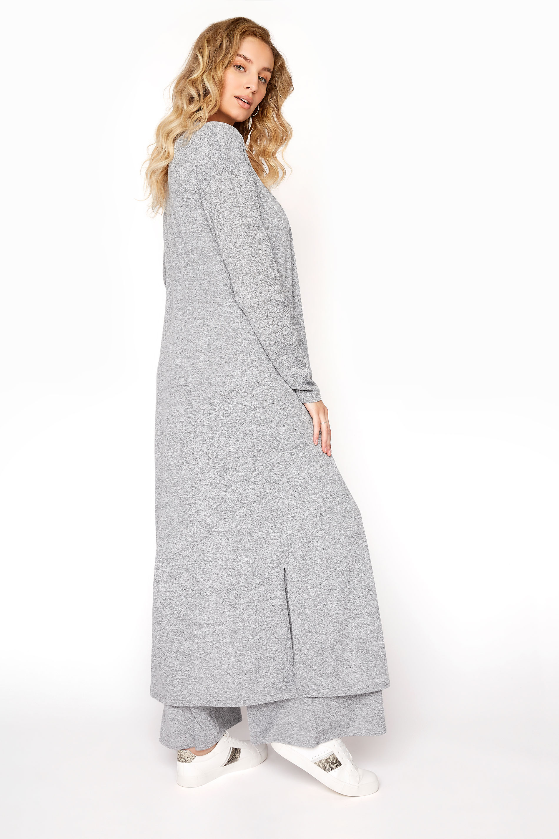 LTS Grey Longline Lounge Cardigan | Long Tall Sally