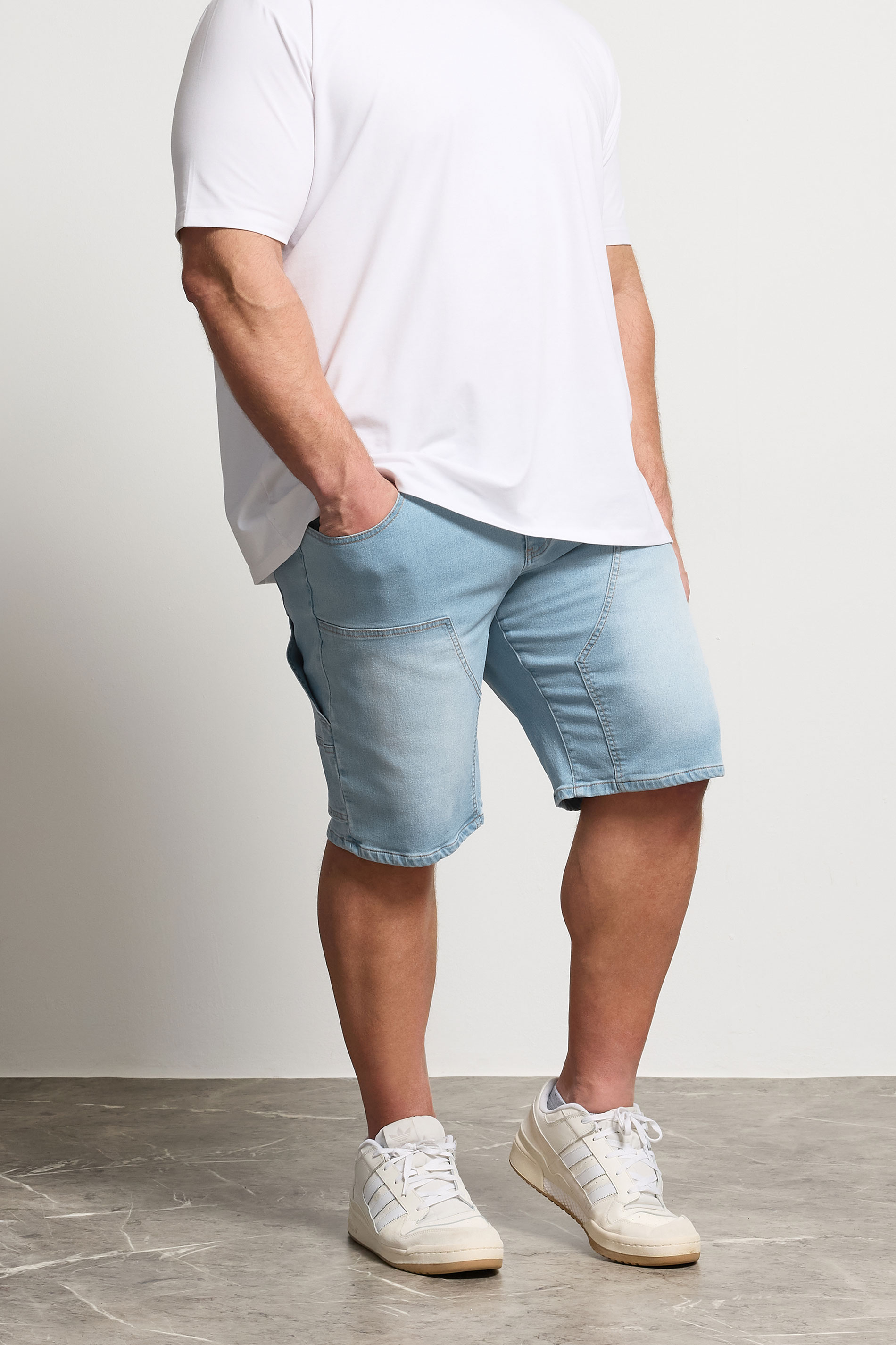 BadRhino Big & Tall Light Blue Wash Carpenter Shorts | BadRhino 1