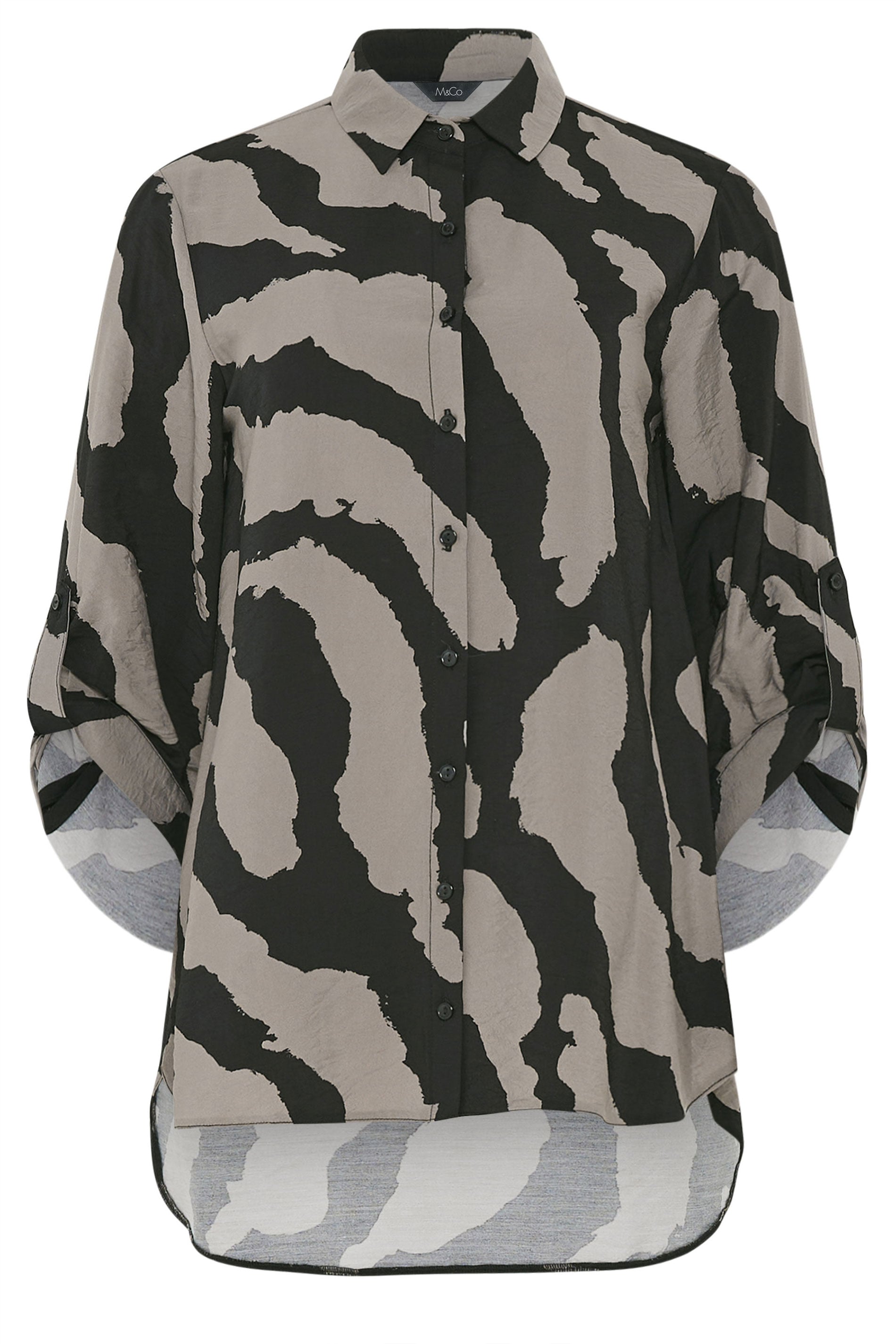 M&Co Grey & Black Animal Print Shirt 3