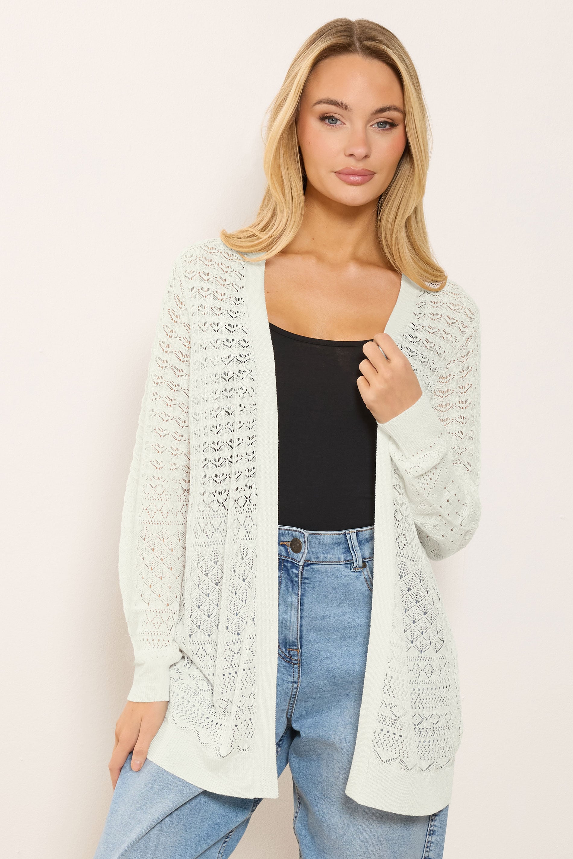 M&Co Black Pointelle Detail Knit Cardigan | M&Co 3