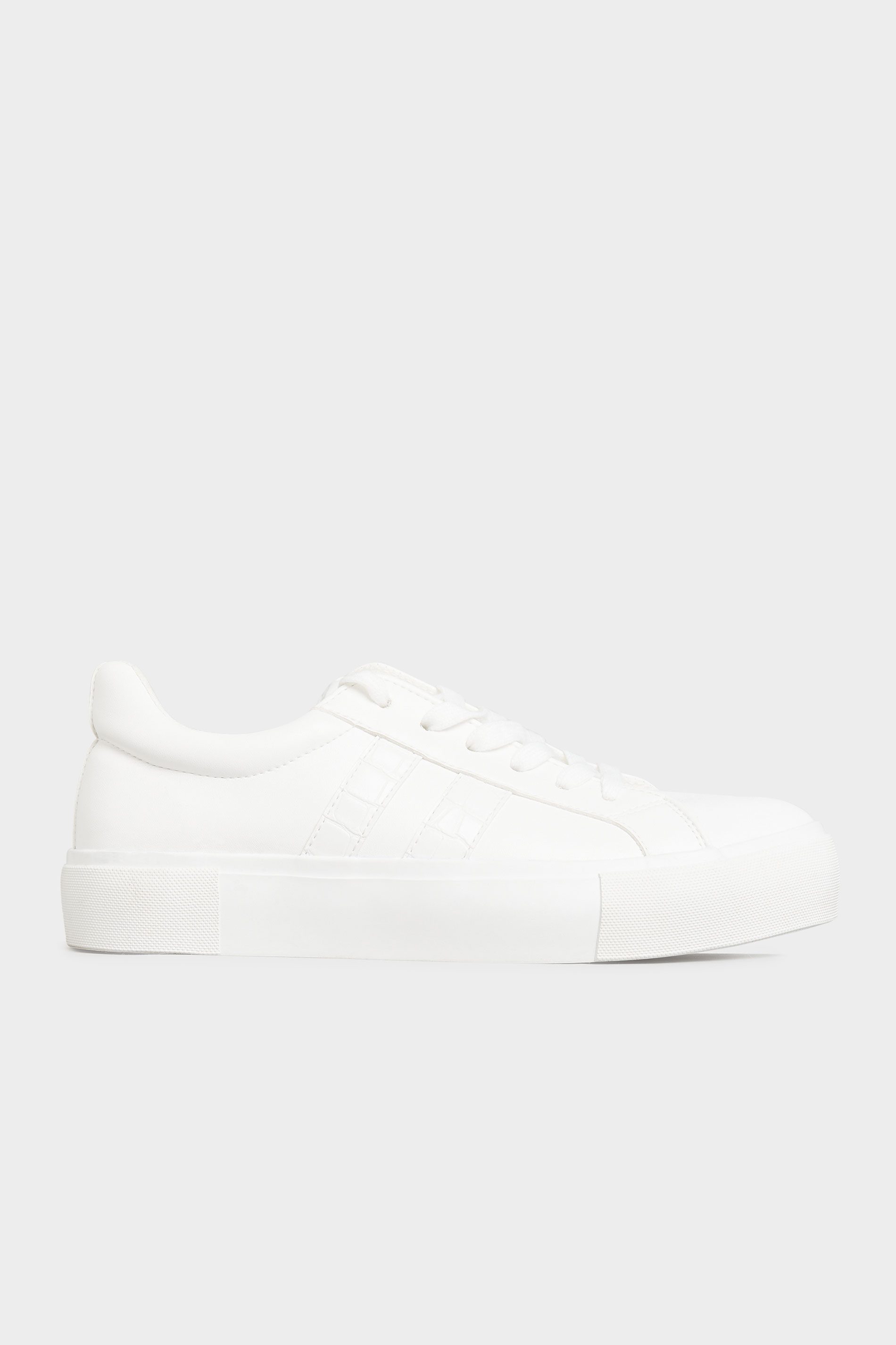 LIMITED COLLECTION White Platform Stripe Trainers In Wide Fit | Yours ...