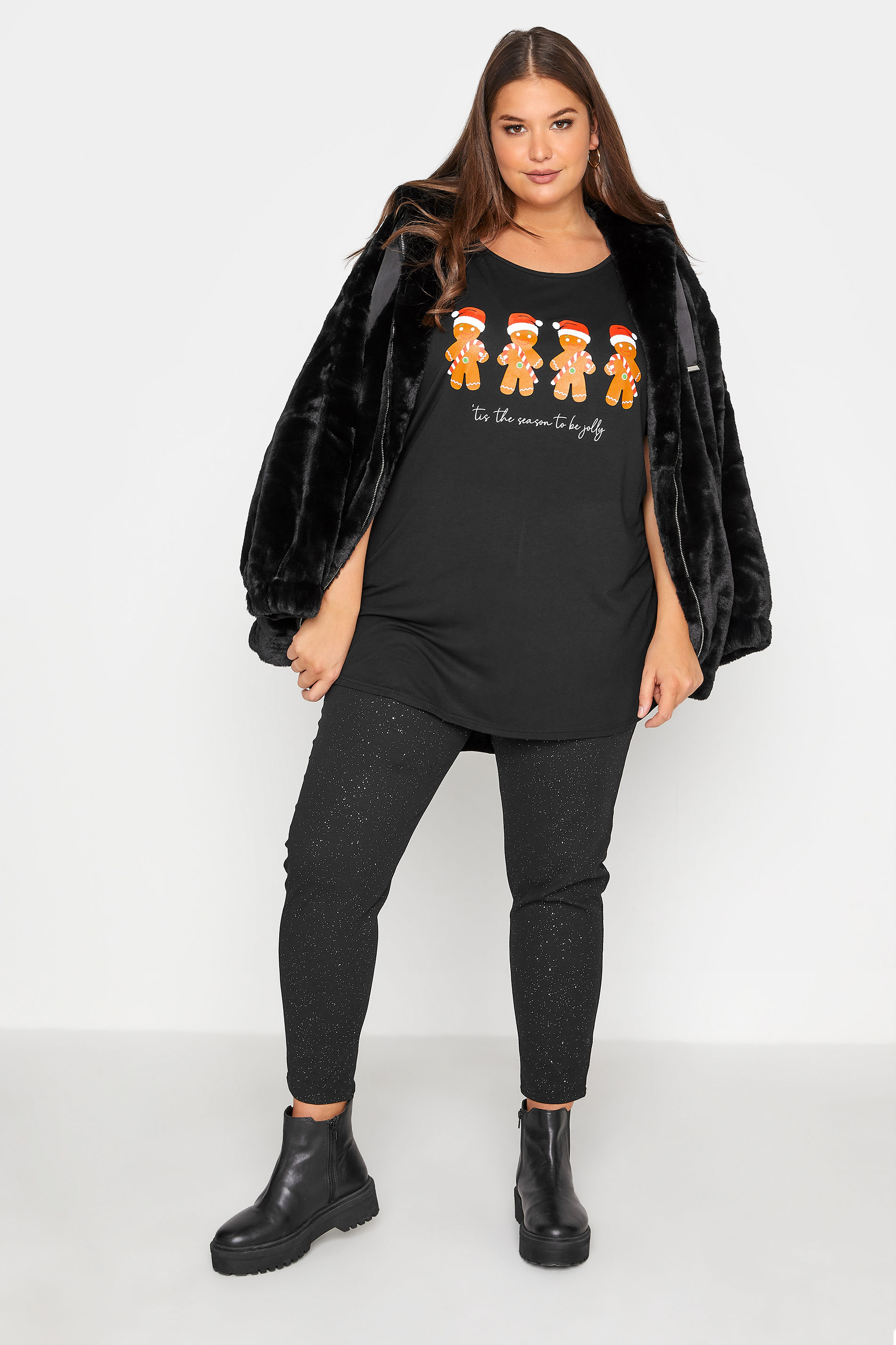 Gingerbread Print Christmas T-Shirt 