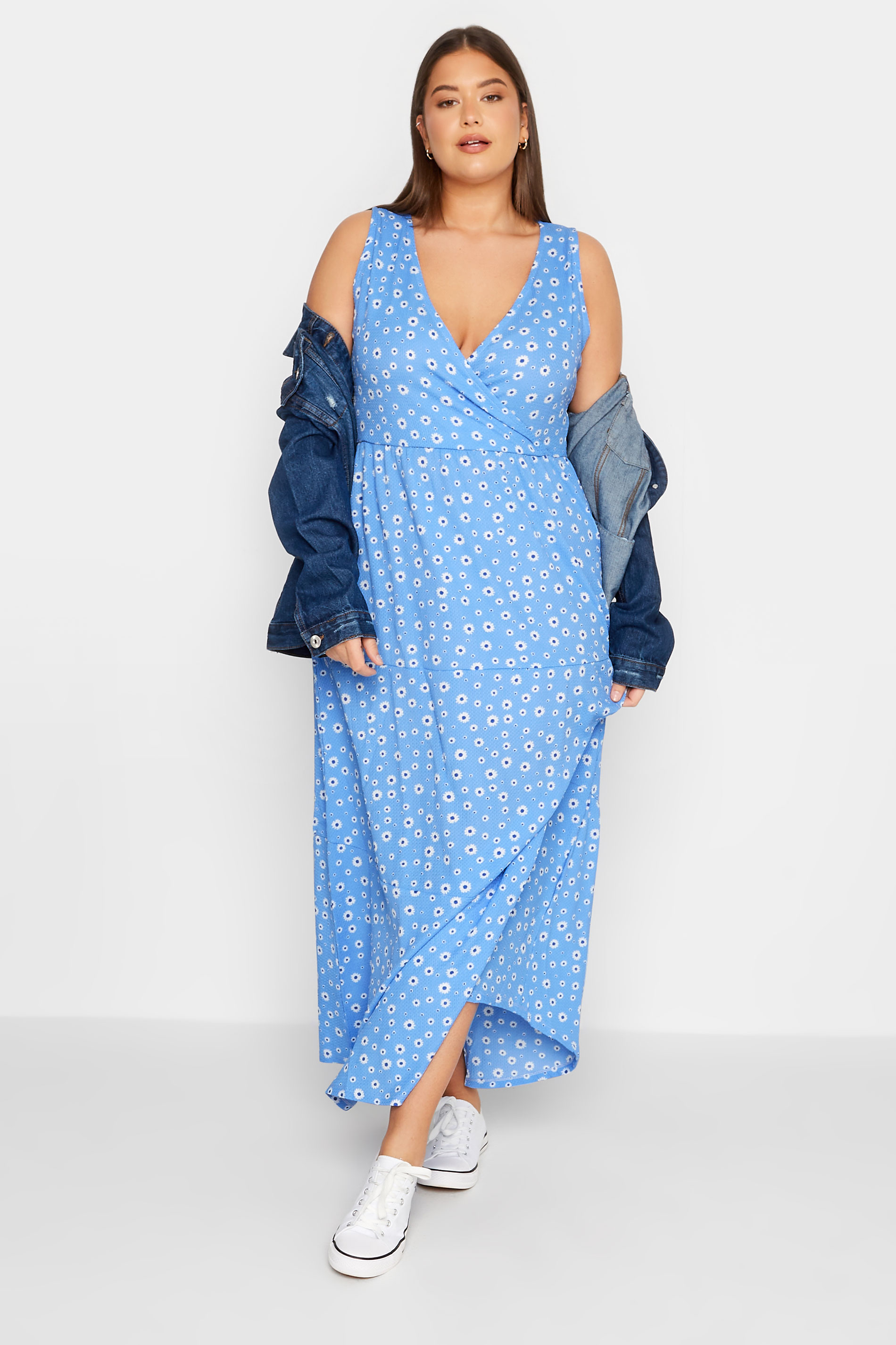 LTS Tall Women's Blue Daisy Print Maxi Dress | Long Tall Sally 2