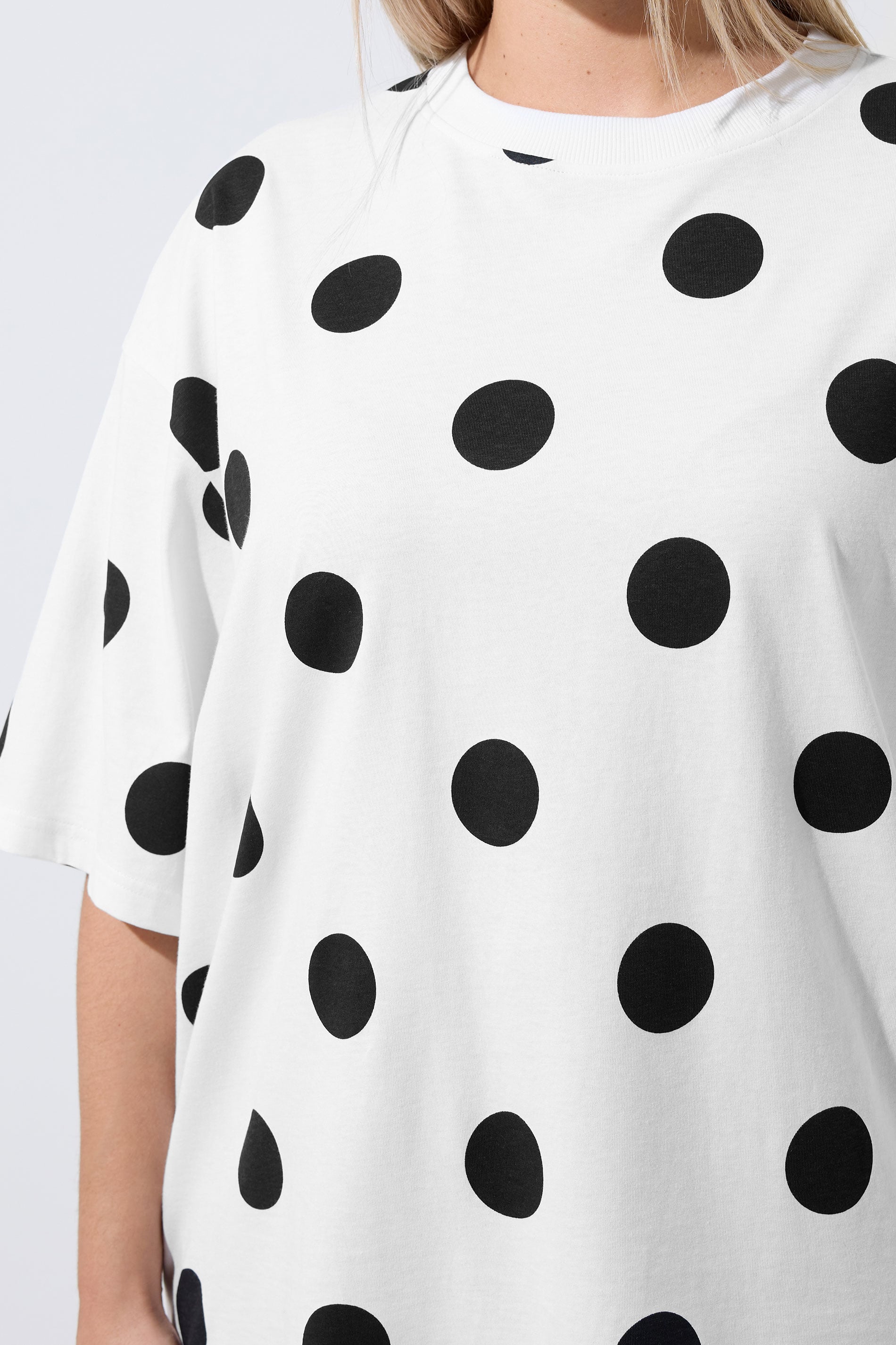 LIMITED COLLECTION Plus Size White Polka Dot T-Shirt | Yours Clothing 5