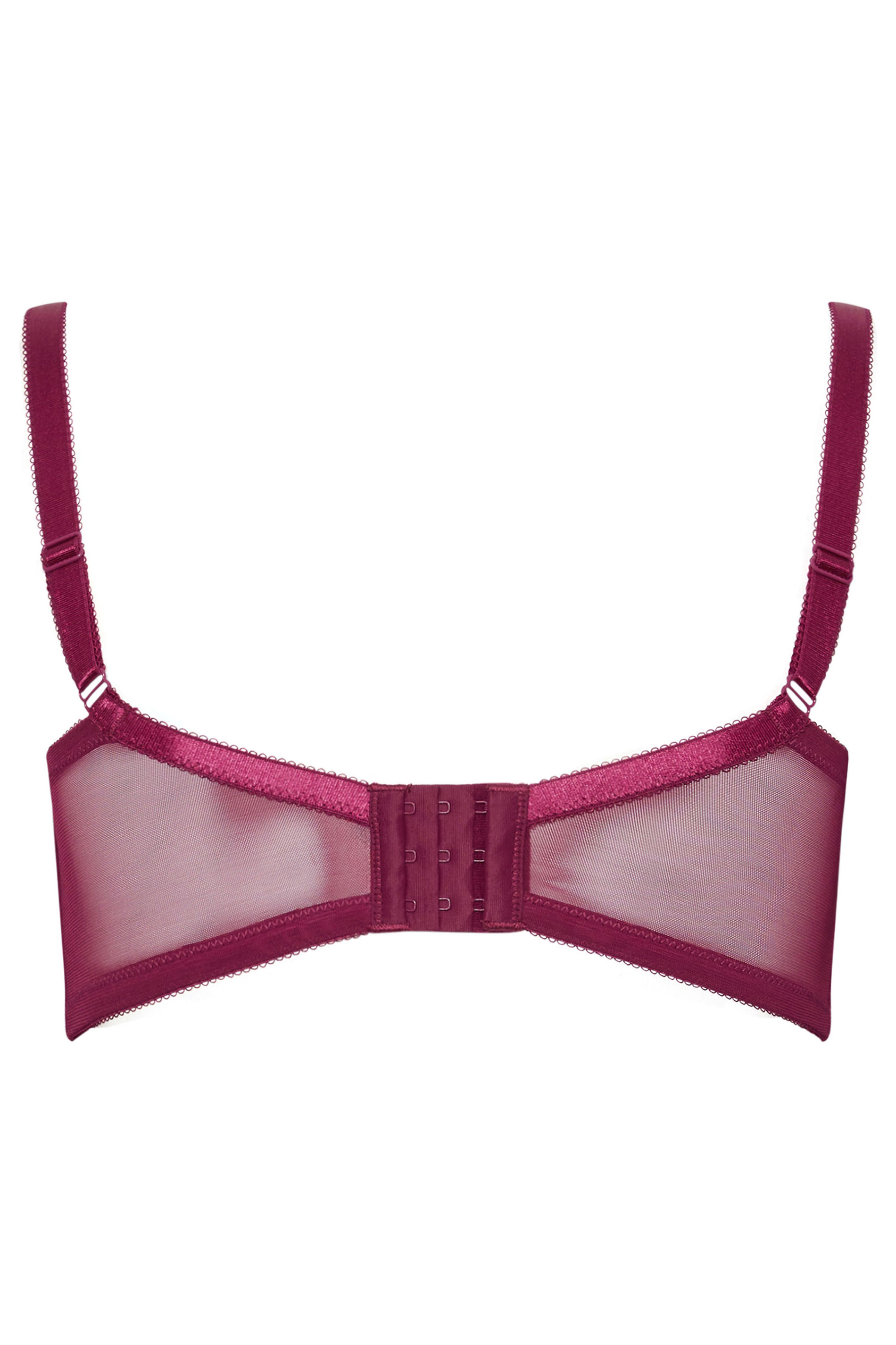 M&Co 2 PACK Black & Burgundy Red Cotton Lace Trim Bras | M&Co 9