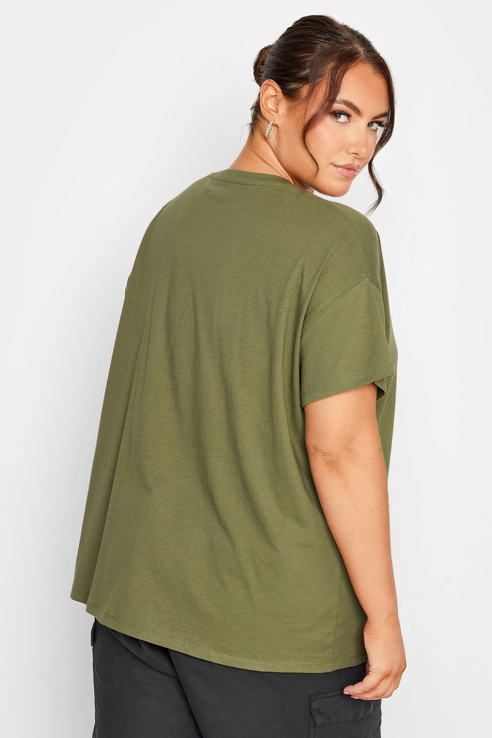 LIMITED COLLECTION Plus Size Khaki Green Utility Pocket T-Shirt