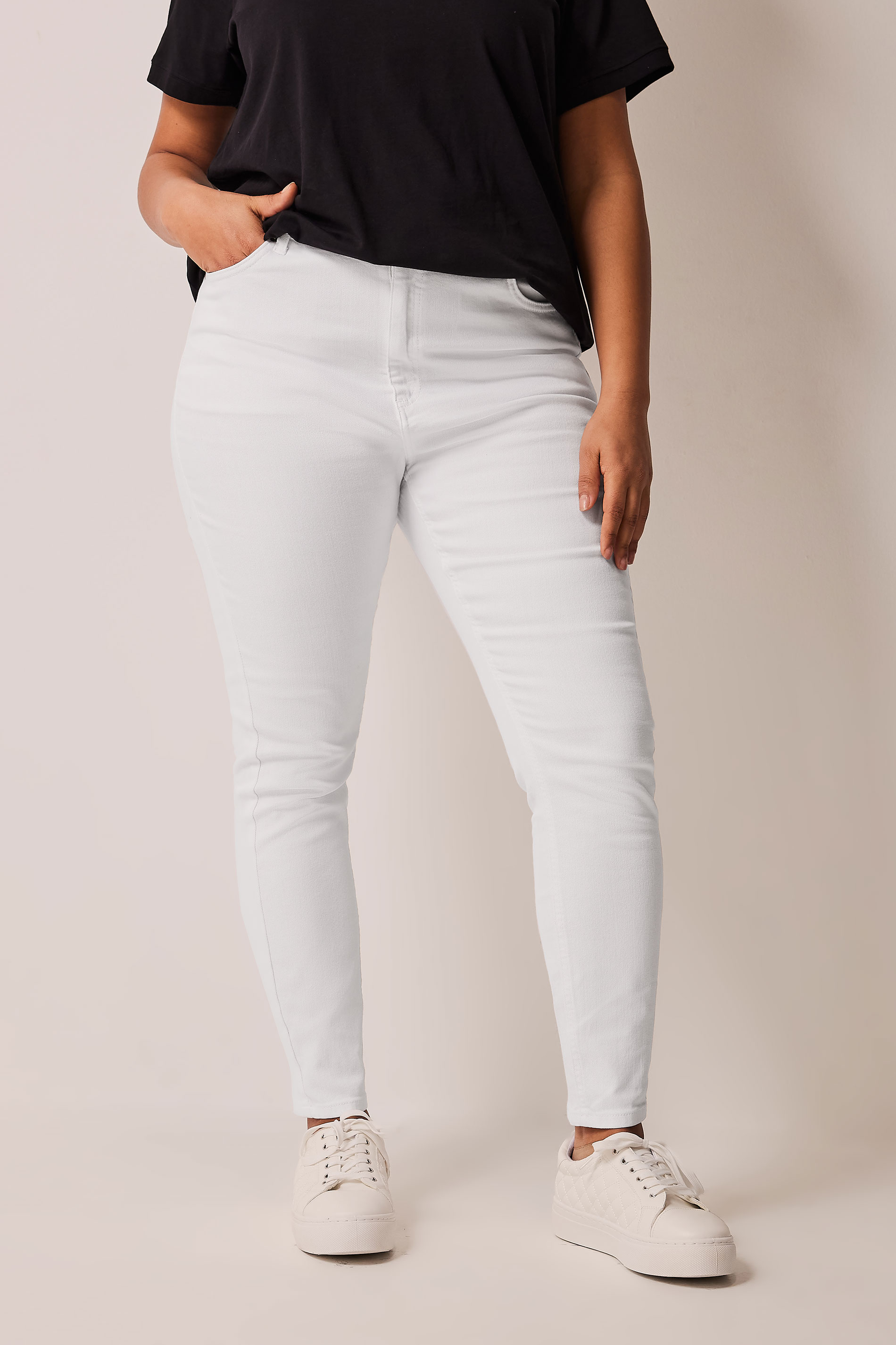 EVANS Plus Size White Shaper Contour Jeans | Evans 1