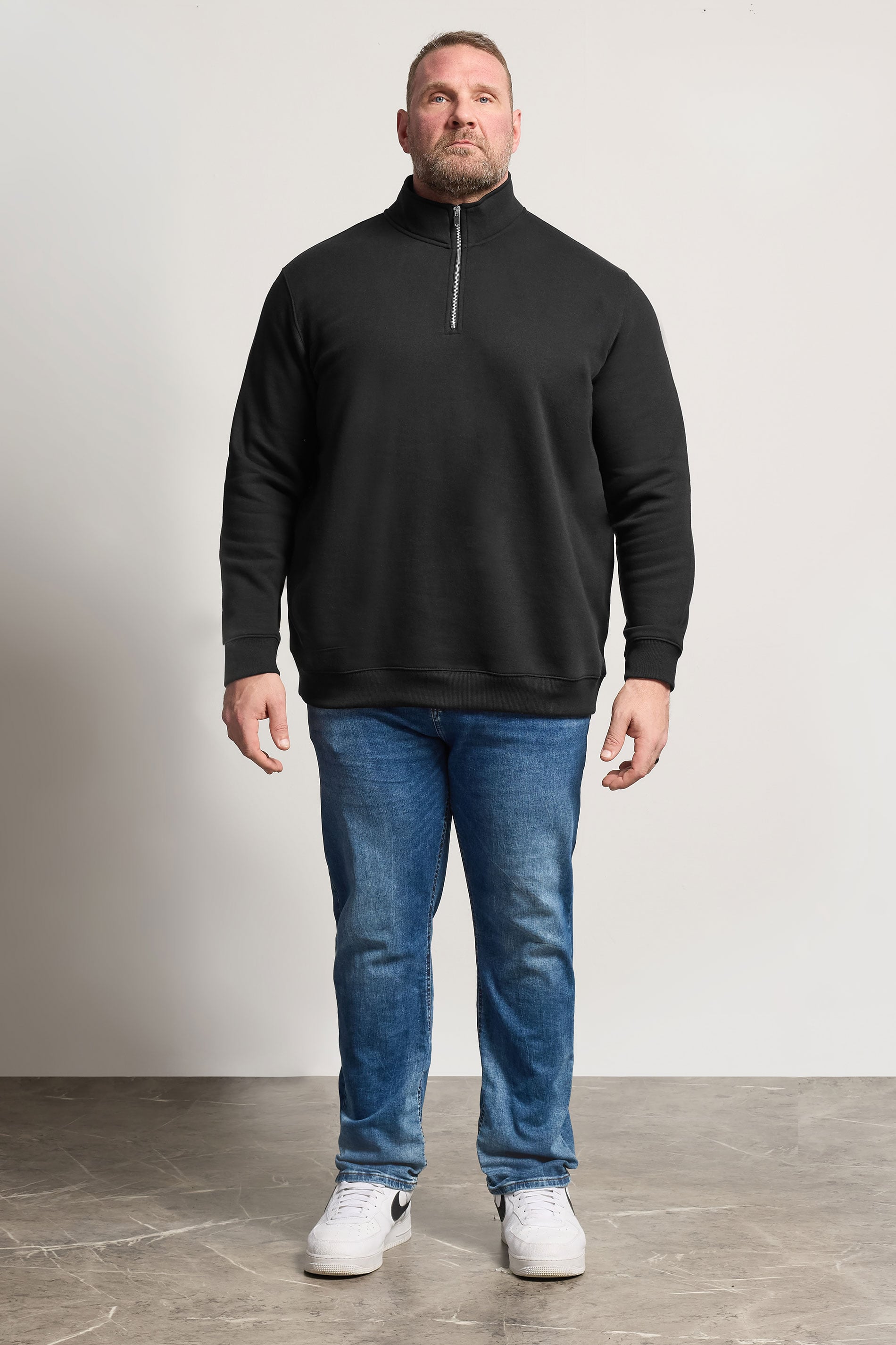 BadRhino Big & Tall Black Quarter Zip Sweatshirt | BadRhino 2