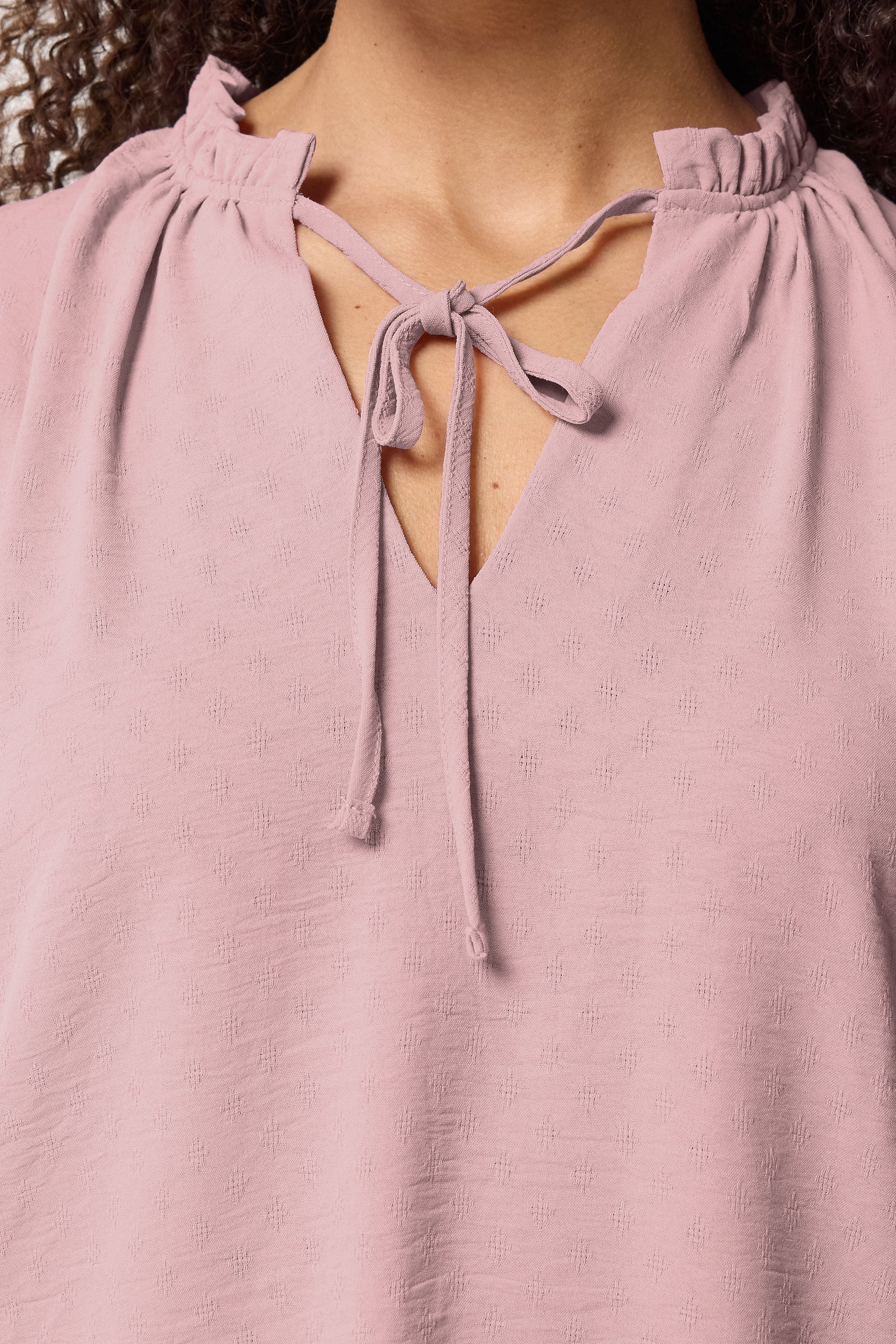 M&Co Pink Pastel Tie Neck Frill Sleeve Blouse | M&Co 5