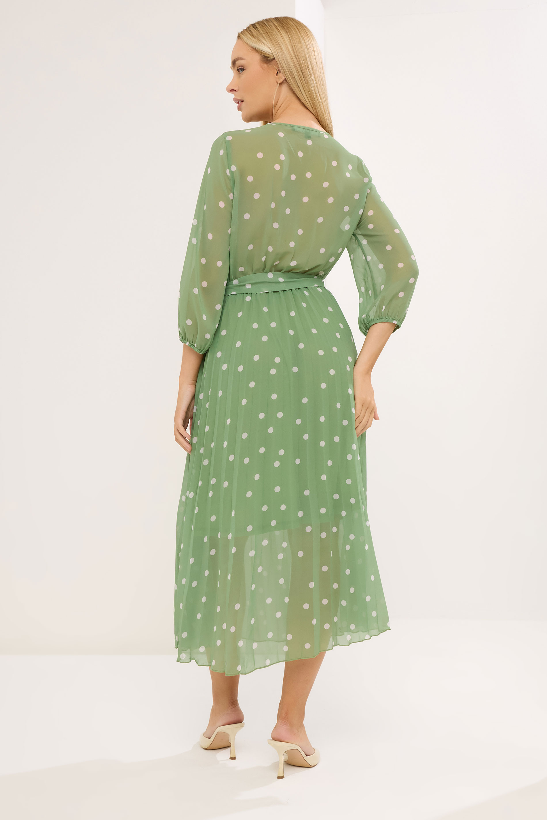 STAR Green Polka Dot Pleated Dress | StarByJM 2