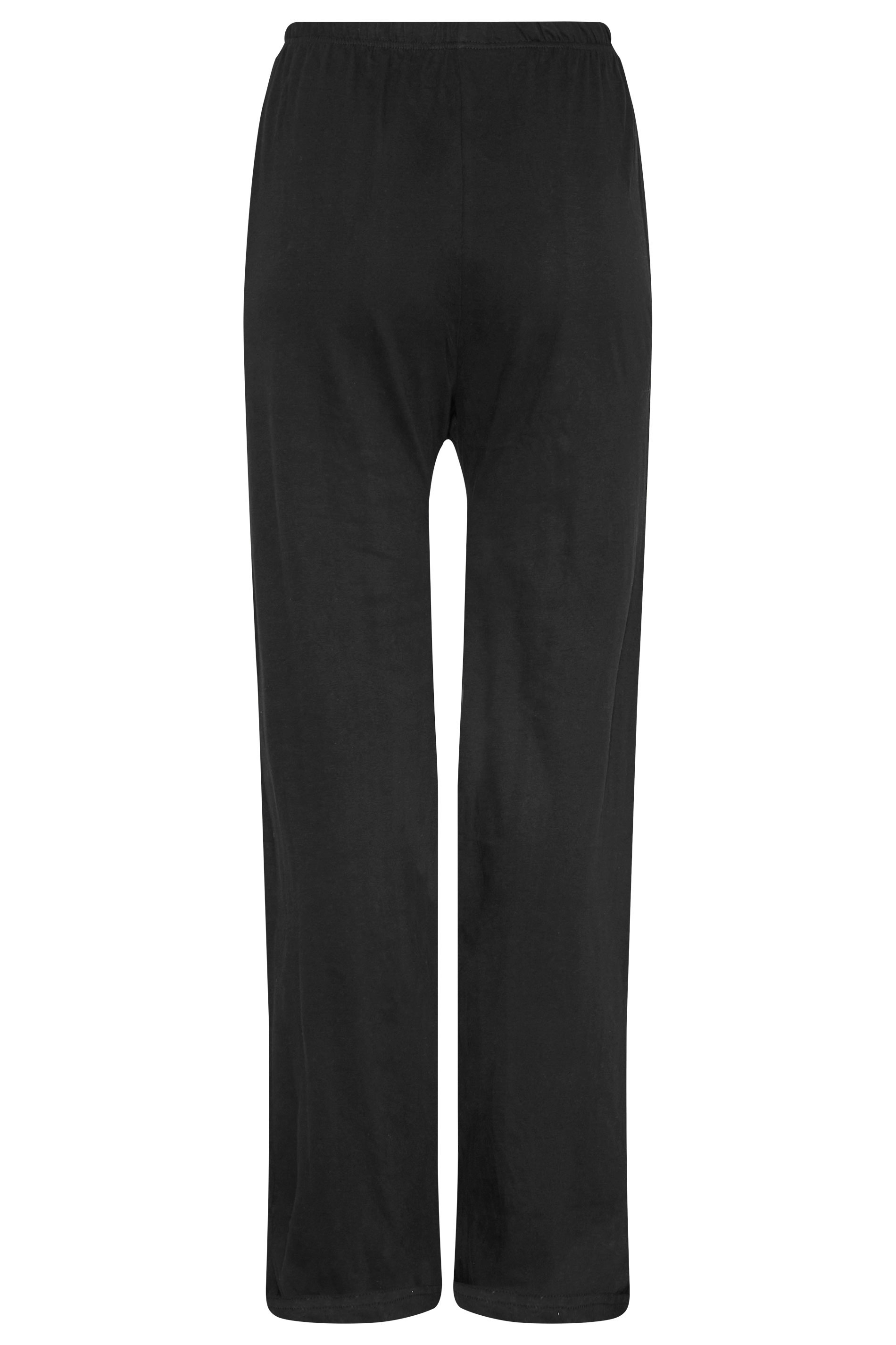 LTS Tall Women's Black Wide Leg Pyjama Bottoms | Long Tall Sally