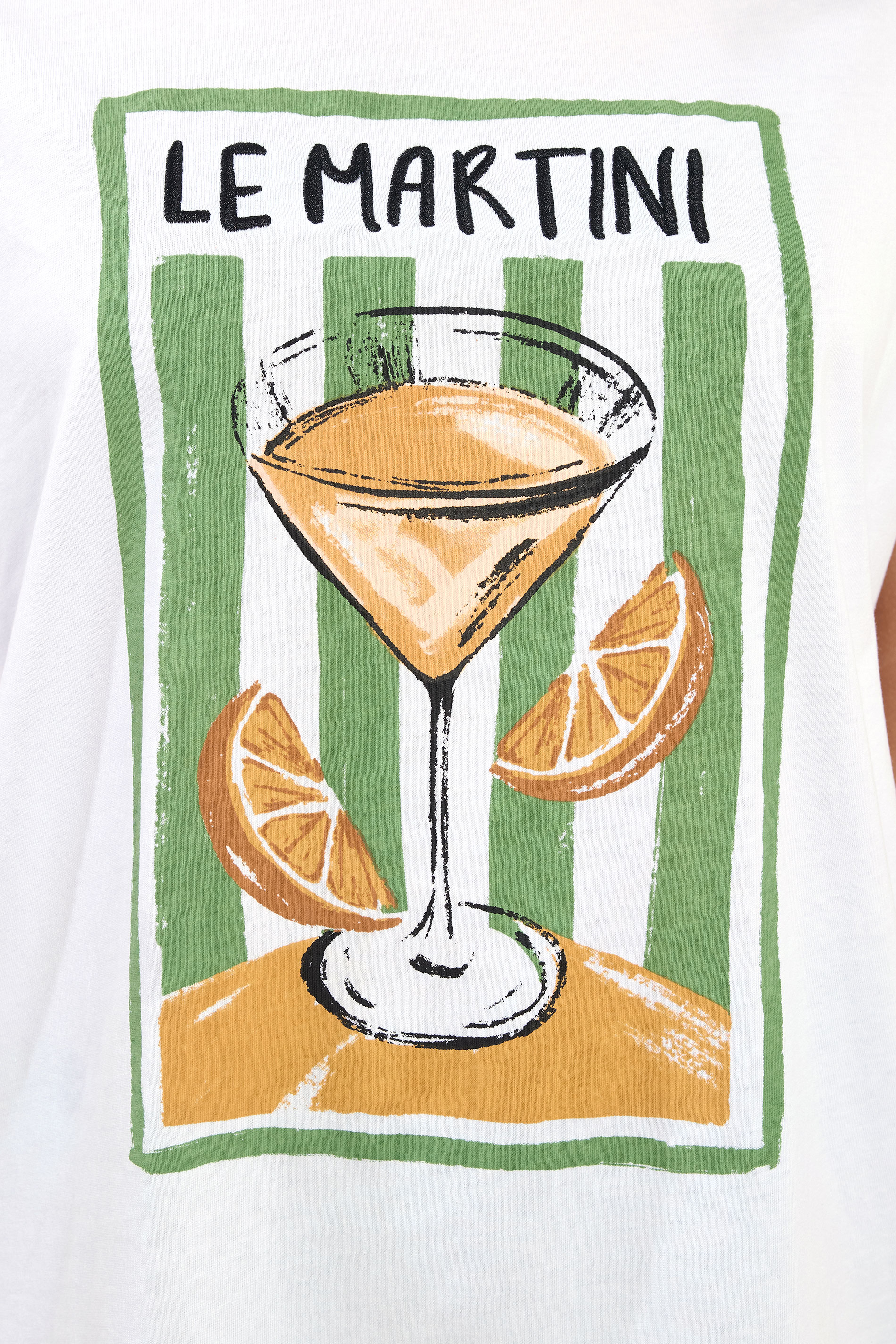 LTS Tall Women's White Martini Graphic Cotton Oversized T-Shirt | Long Tall Sally 6