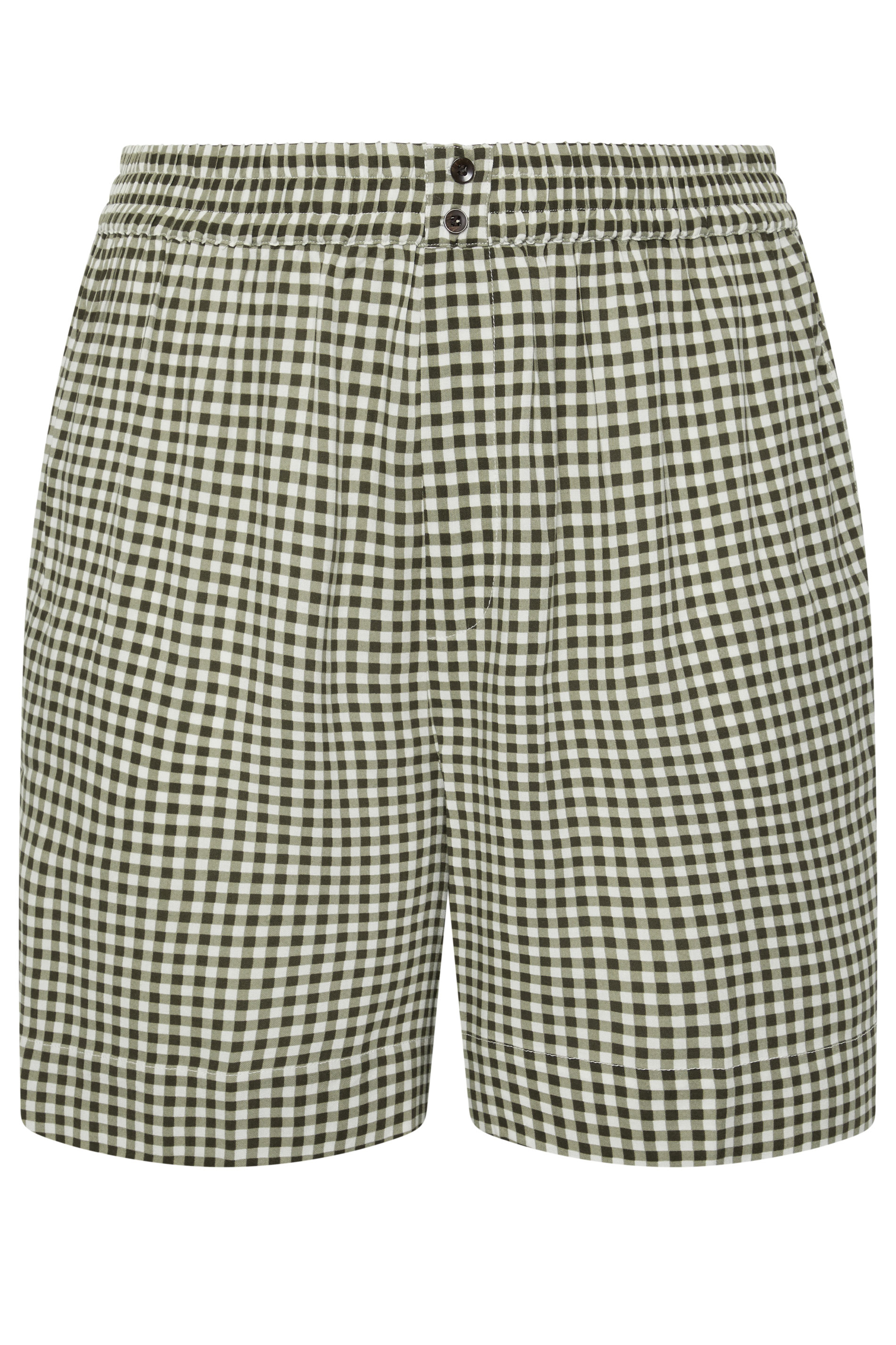 YOURS Plus Size Brown Gingham Shorts | Yours Clothing 1