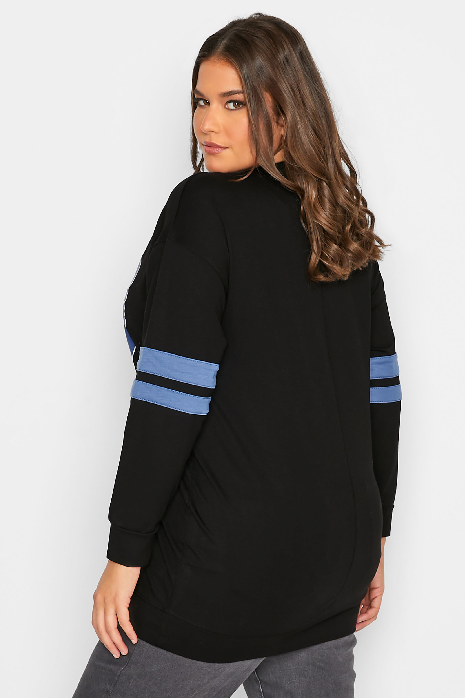 Plus Size Black '89 West Side' Varsity Sweatshirt | Yours Clothing 3