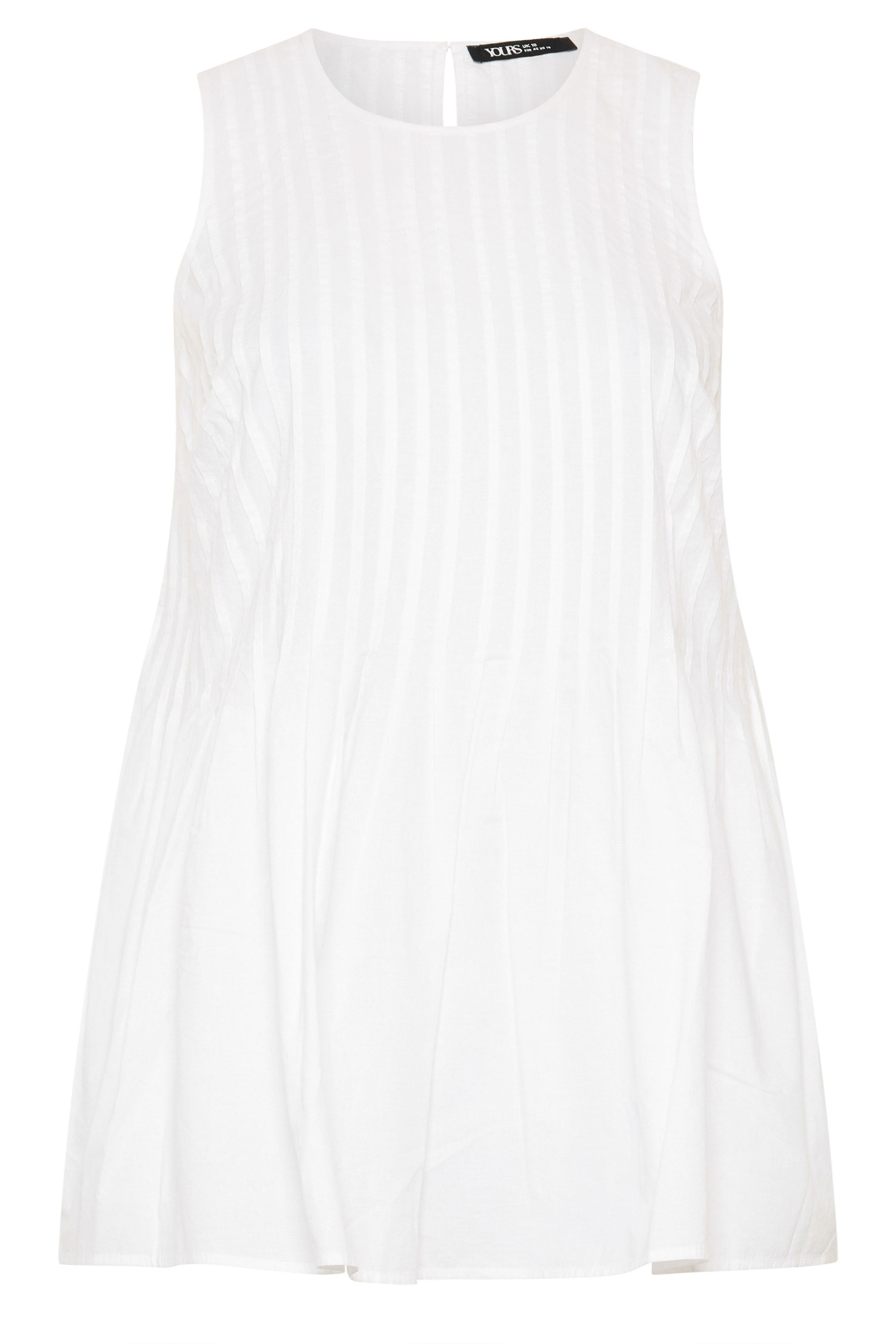 YOURS Plus Size White Pleated Peplum Cami Vest | Yours Clothing 5