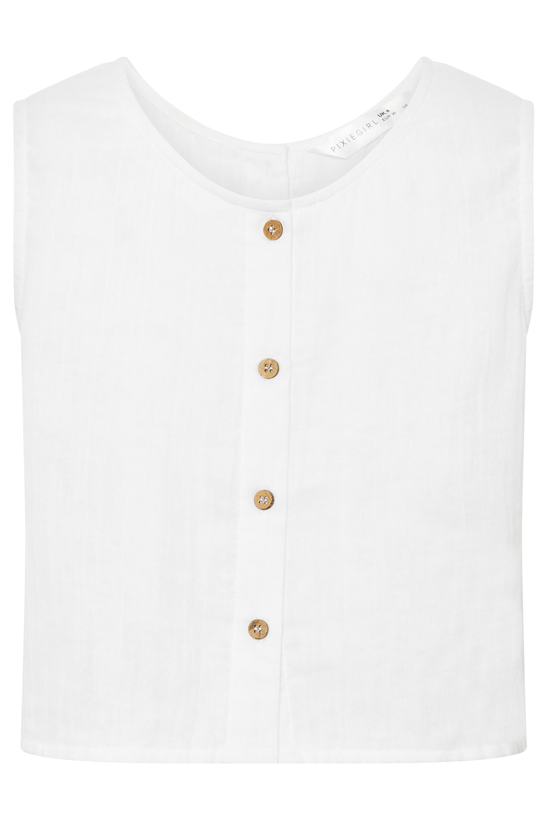 PixieGirl Petite Women's White Cotton Cheesecloth Top | PixieGirl 6