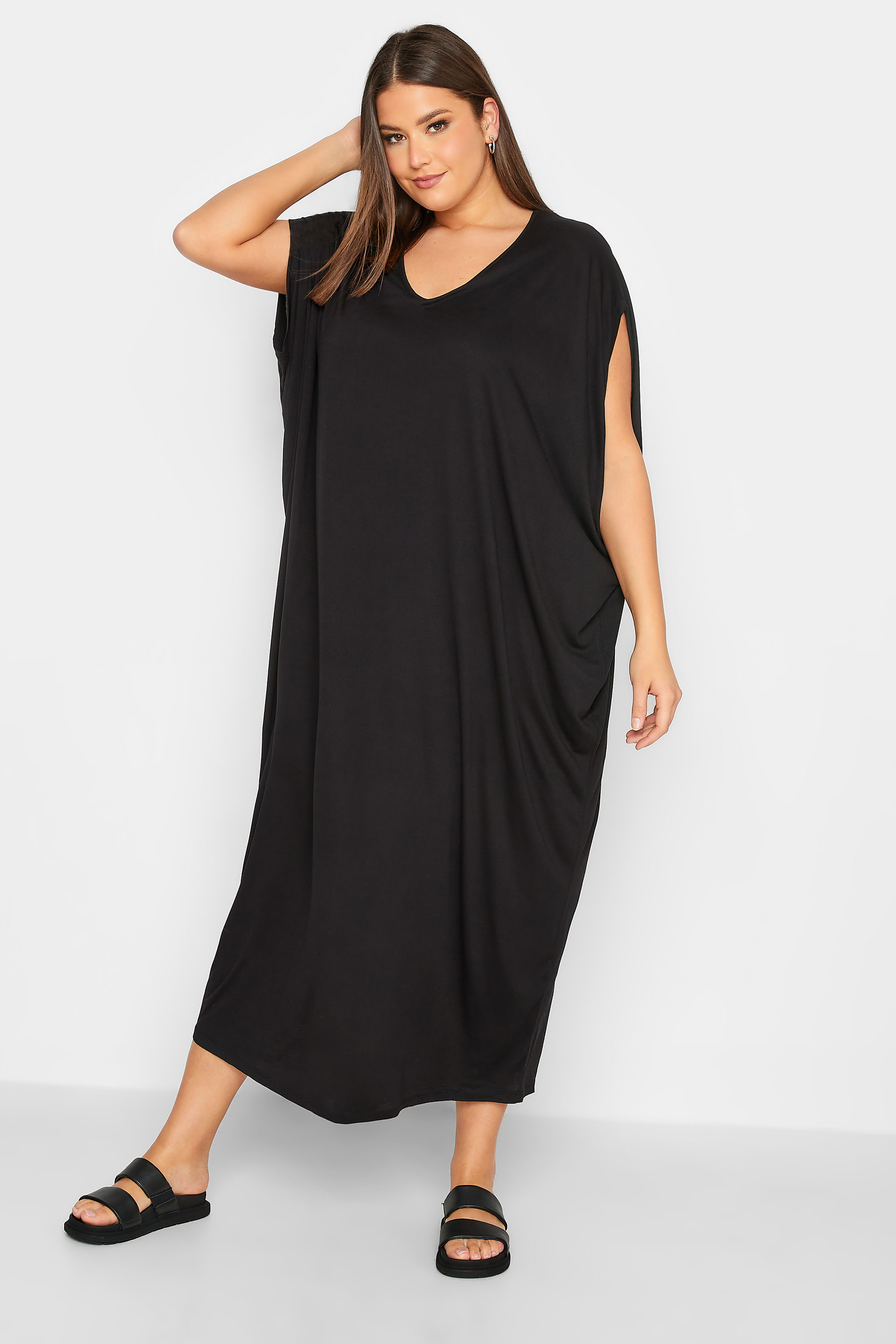 YOURS Plus Size Black Double Layered Dress | Yours Clothing 1