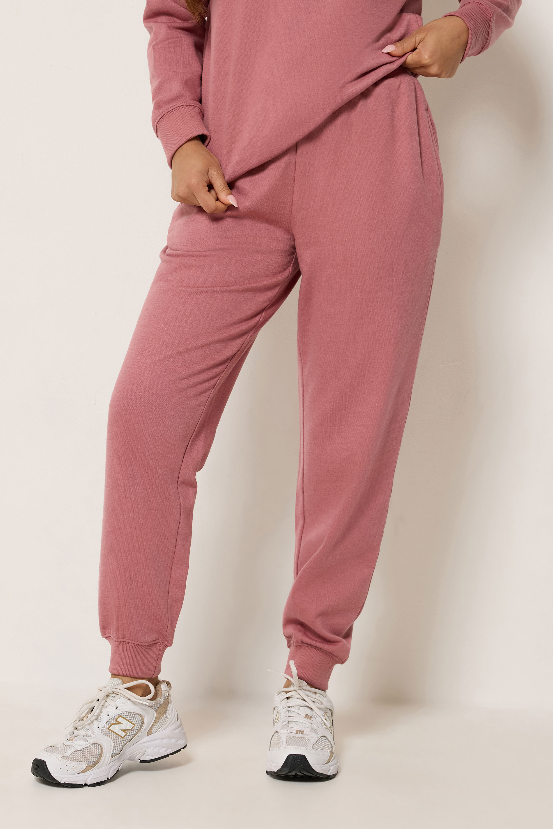 PixieGirl Petite Women's Dark Pink Cuffed Joggers | PixieGirl  1