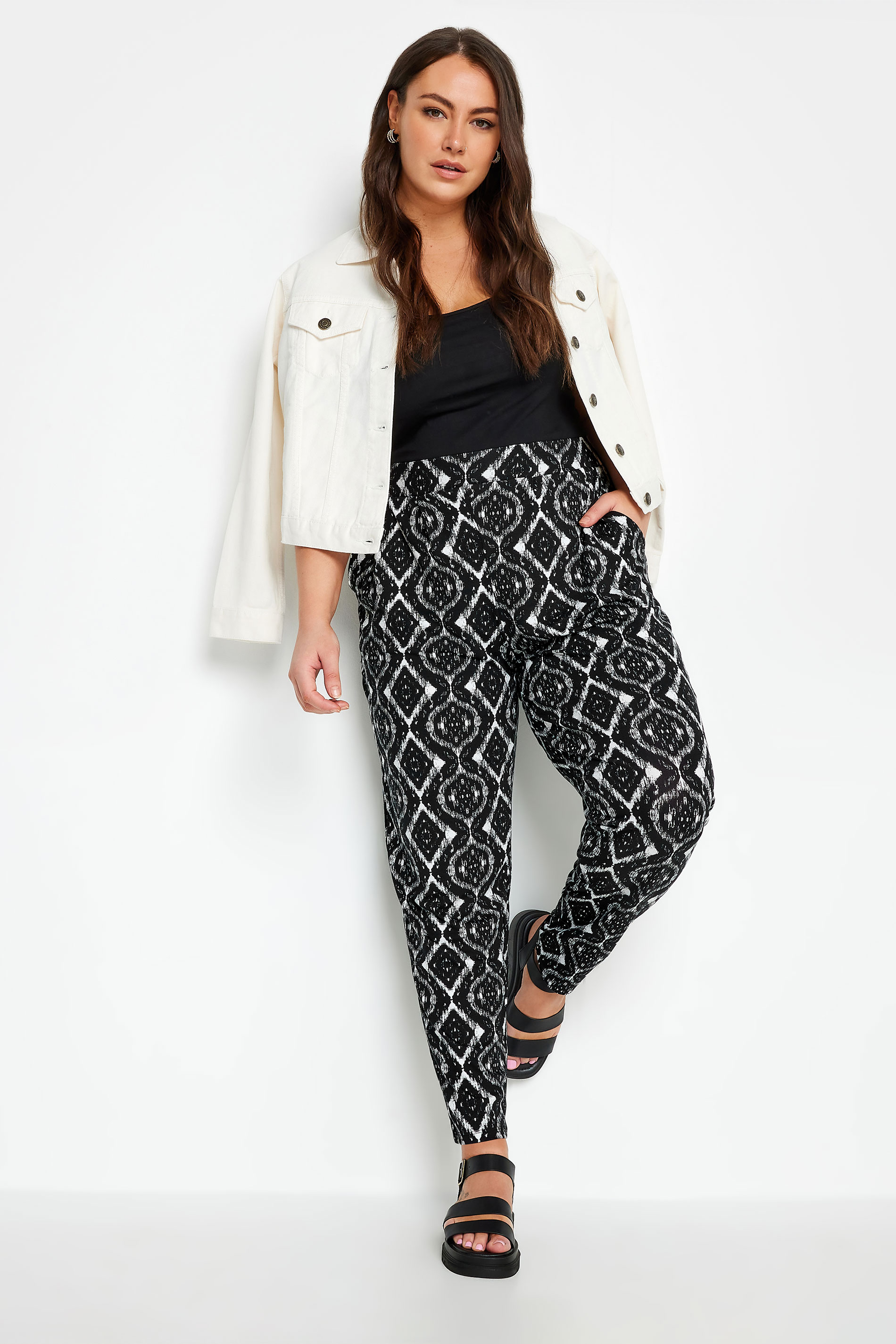 YOURS Plus Size Black Harem Trousers | Yours Clothing 2