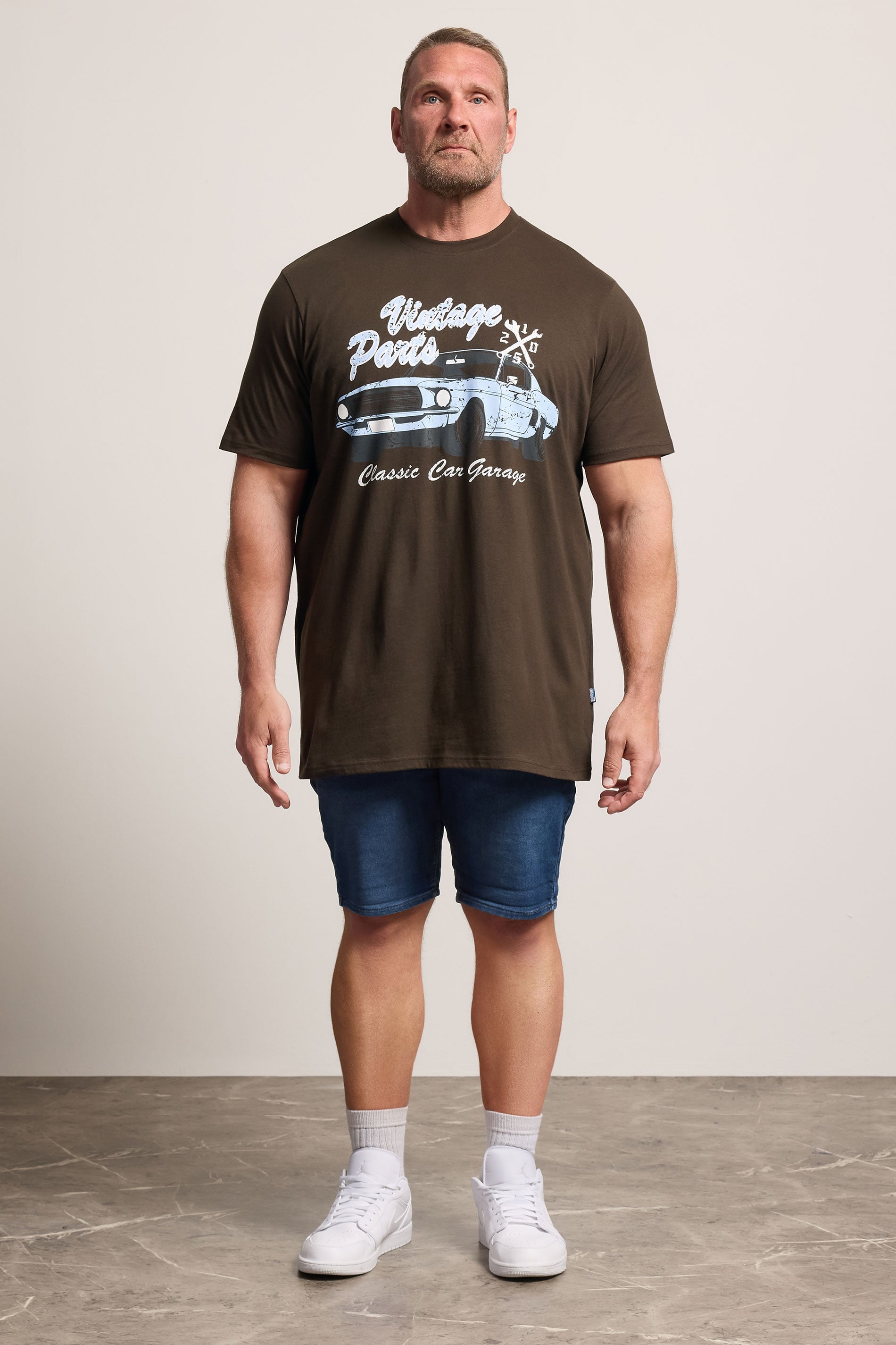 BadRhino Big & Tall Brown Extra Long 'Vintage Parts' Graphic T-Shirt | BadRhino 1