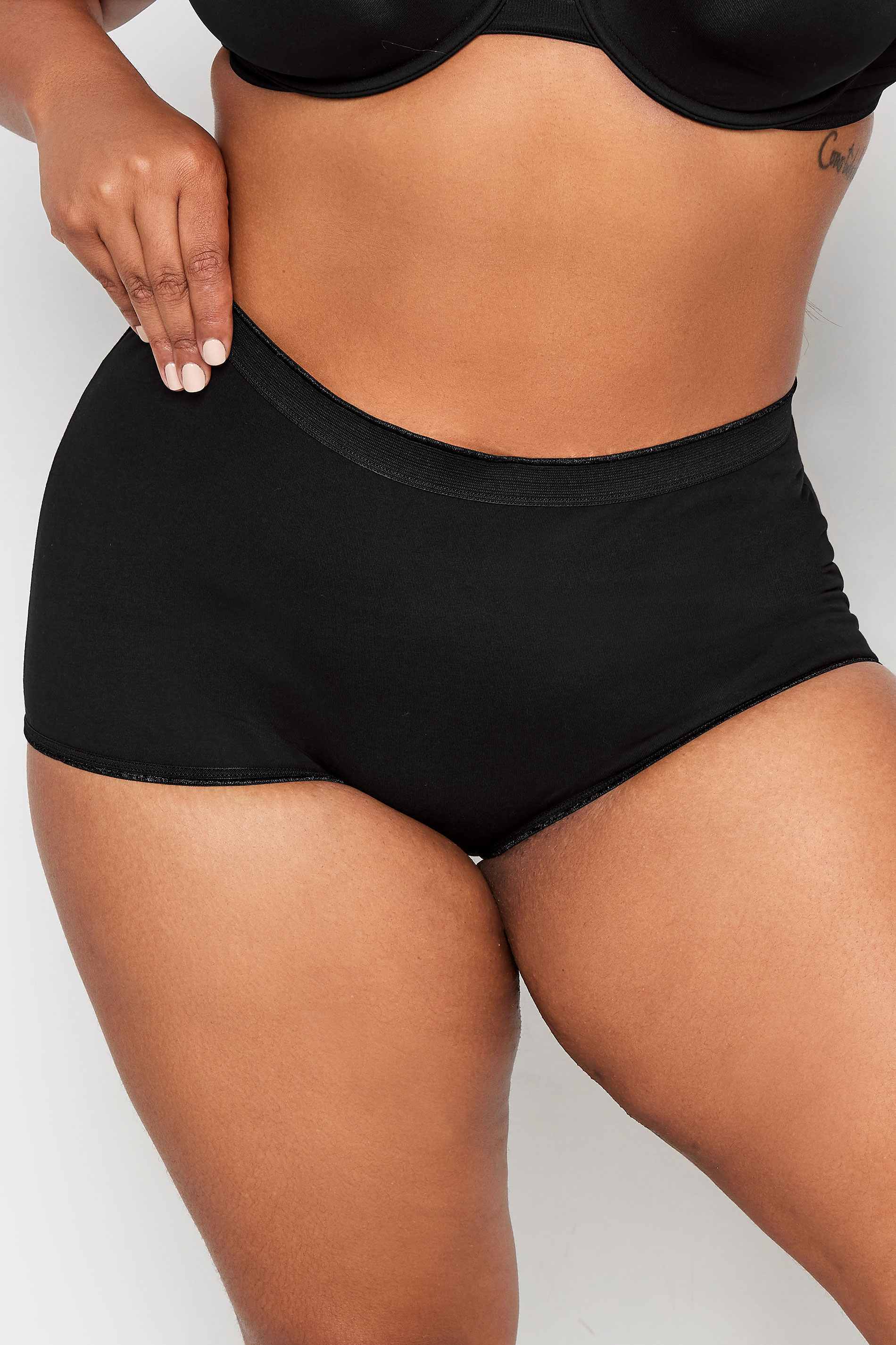 YOURS 4 PACK Plus Size Black Cotton Stretch Shorts | Yours Clothing 2
