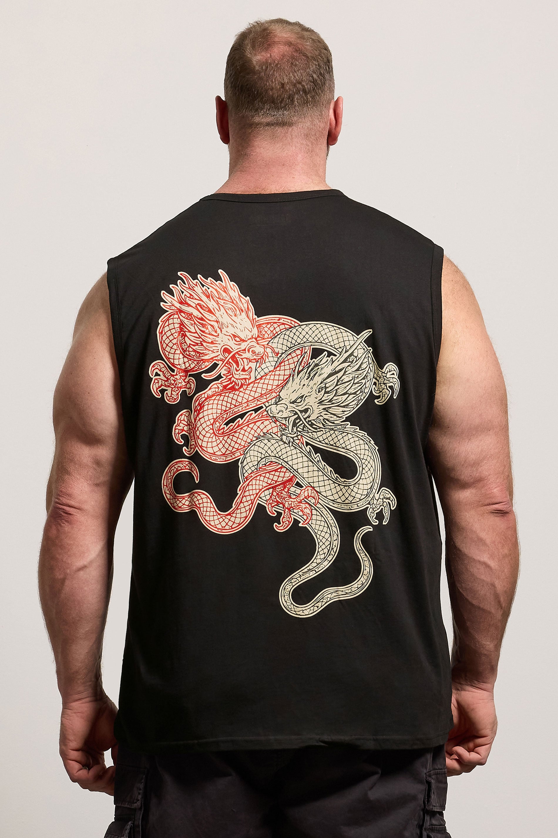 BadRhino Big & Tall Black Dragon Graphic Vest | BadRhino 4