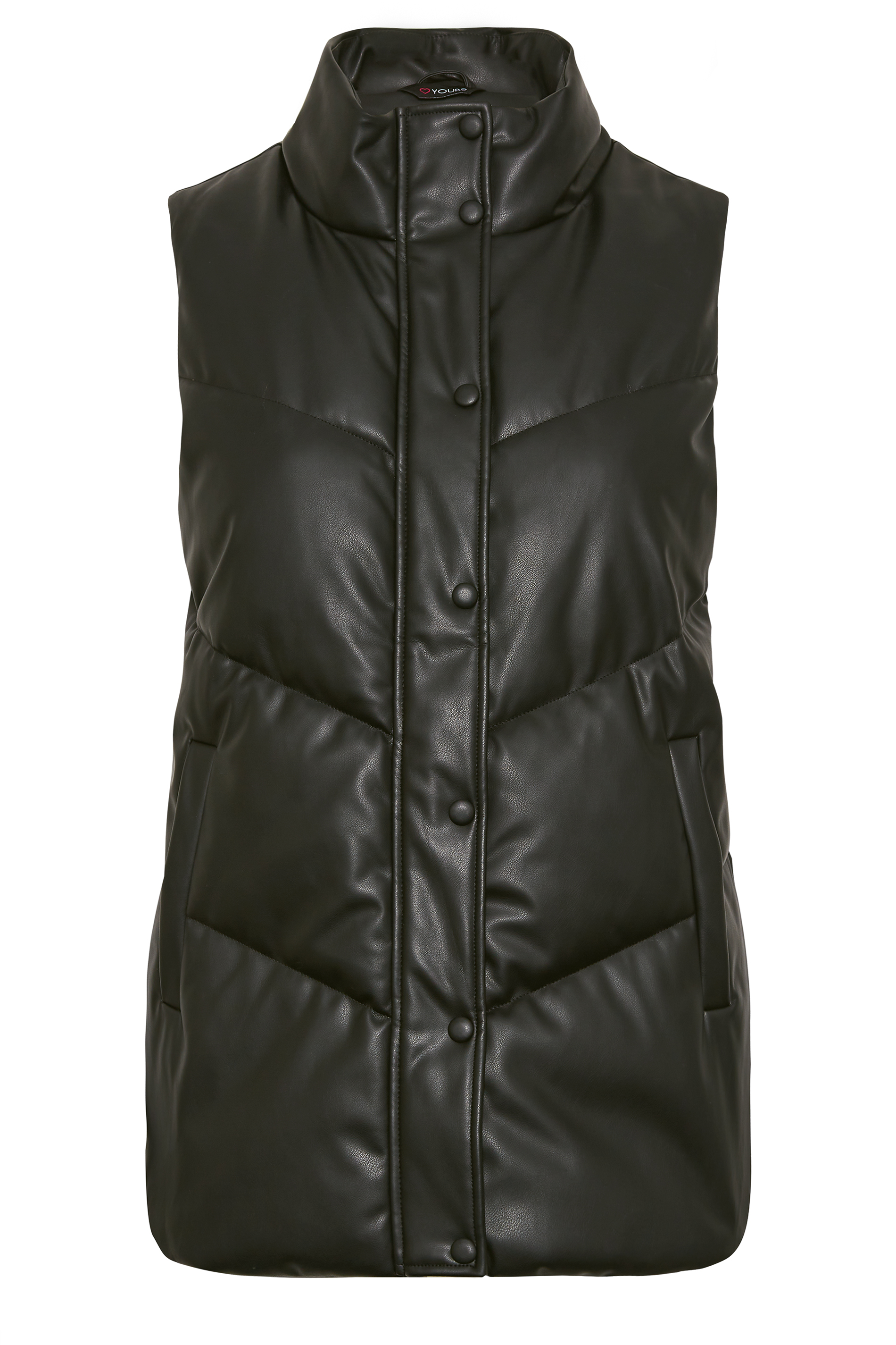 FAUX LEATHER PUFFER GILET - White