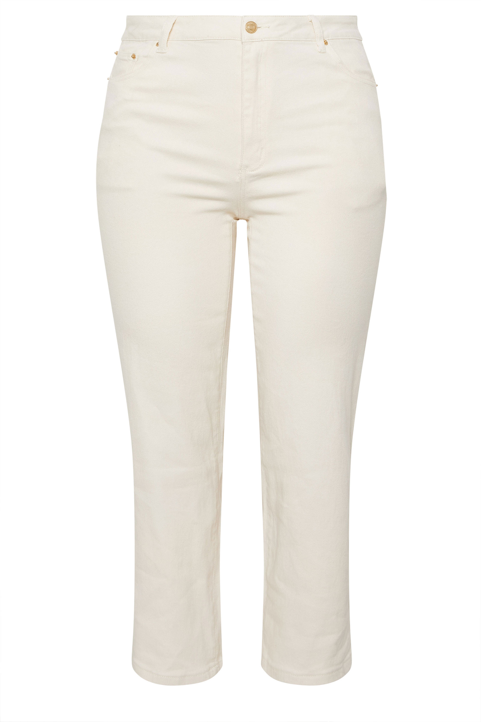 EVANS Plus Size White Premium Wide Leg Jeans | Evans 5
