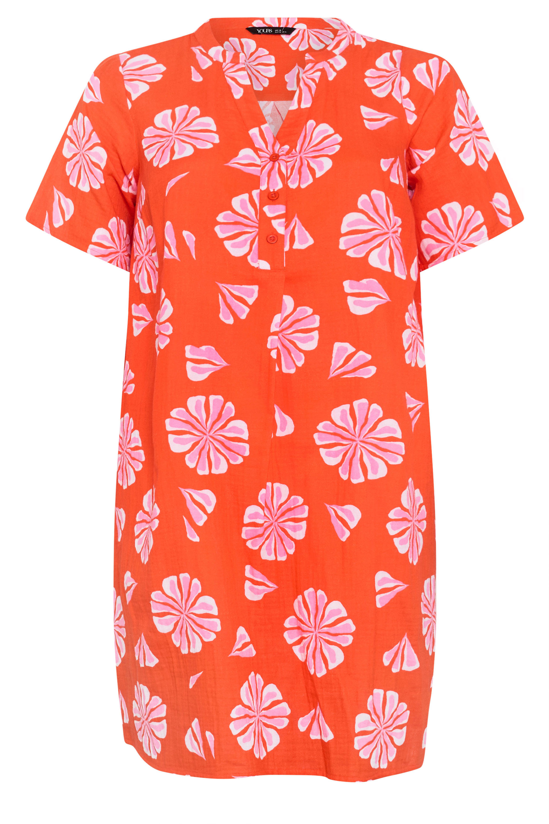 YOURS Plus Size Orange Floral Pleat Front Dress | Yours Clothing 5