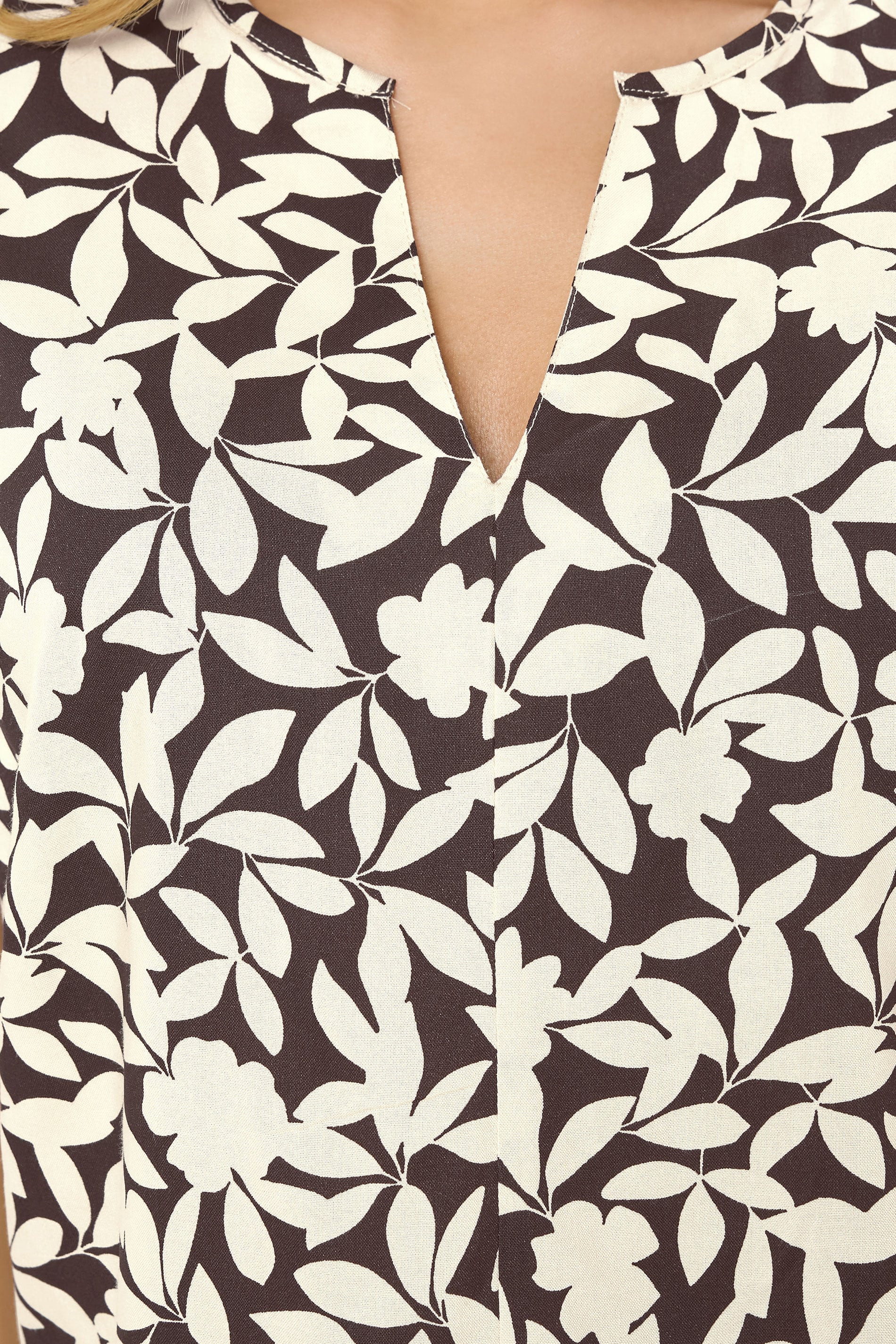 M&Co Brown Floral Notch Neck Blouse | M&Co 6