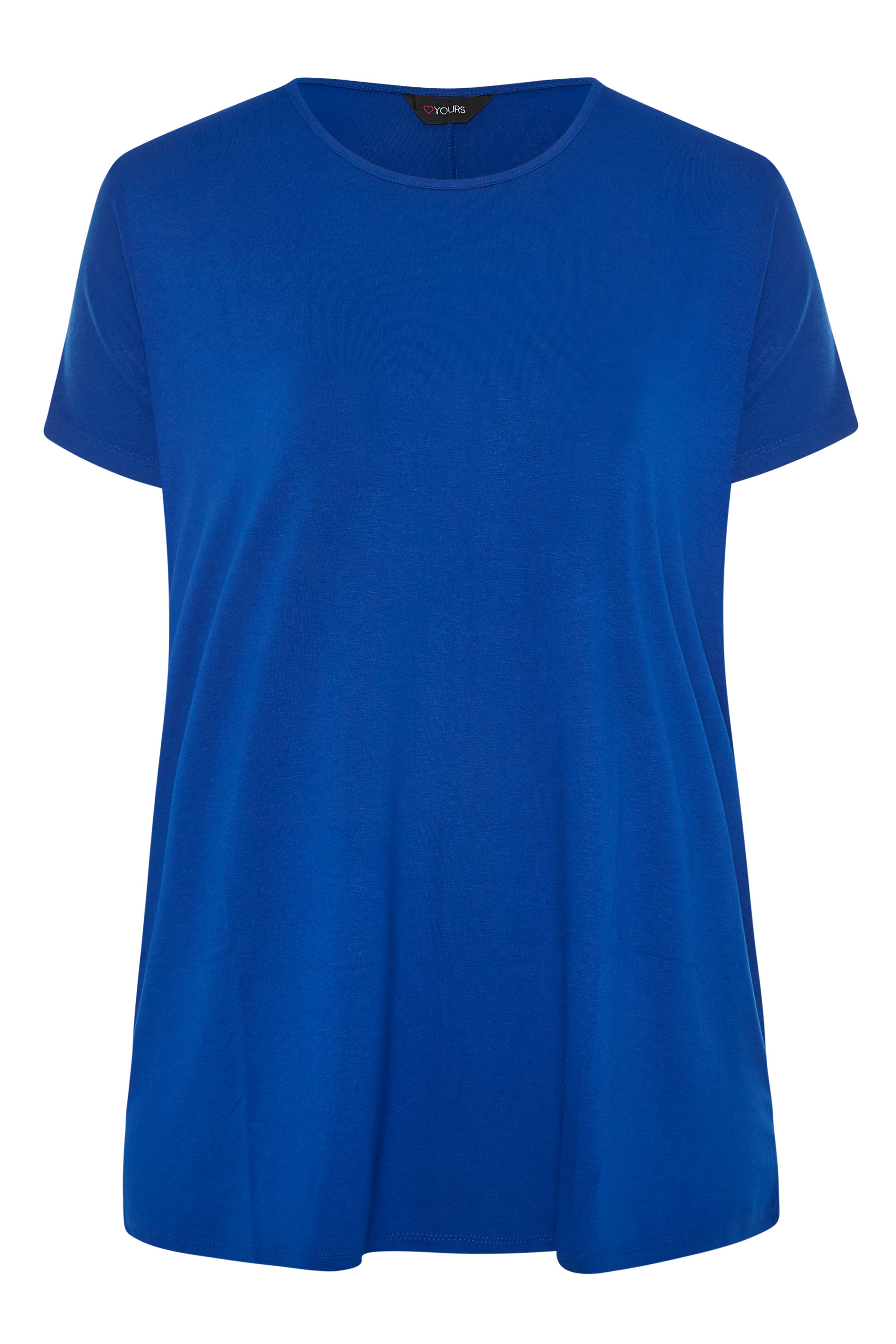 Grande taille  Tops Grande taille  T-Shirts | T-Shirt Bleu Roi Ourlet Plongeant - IV94634