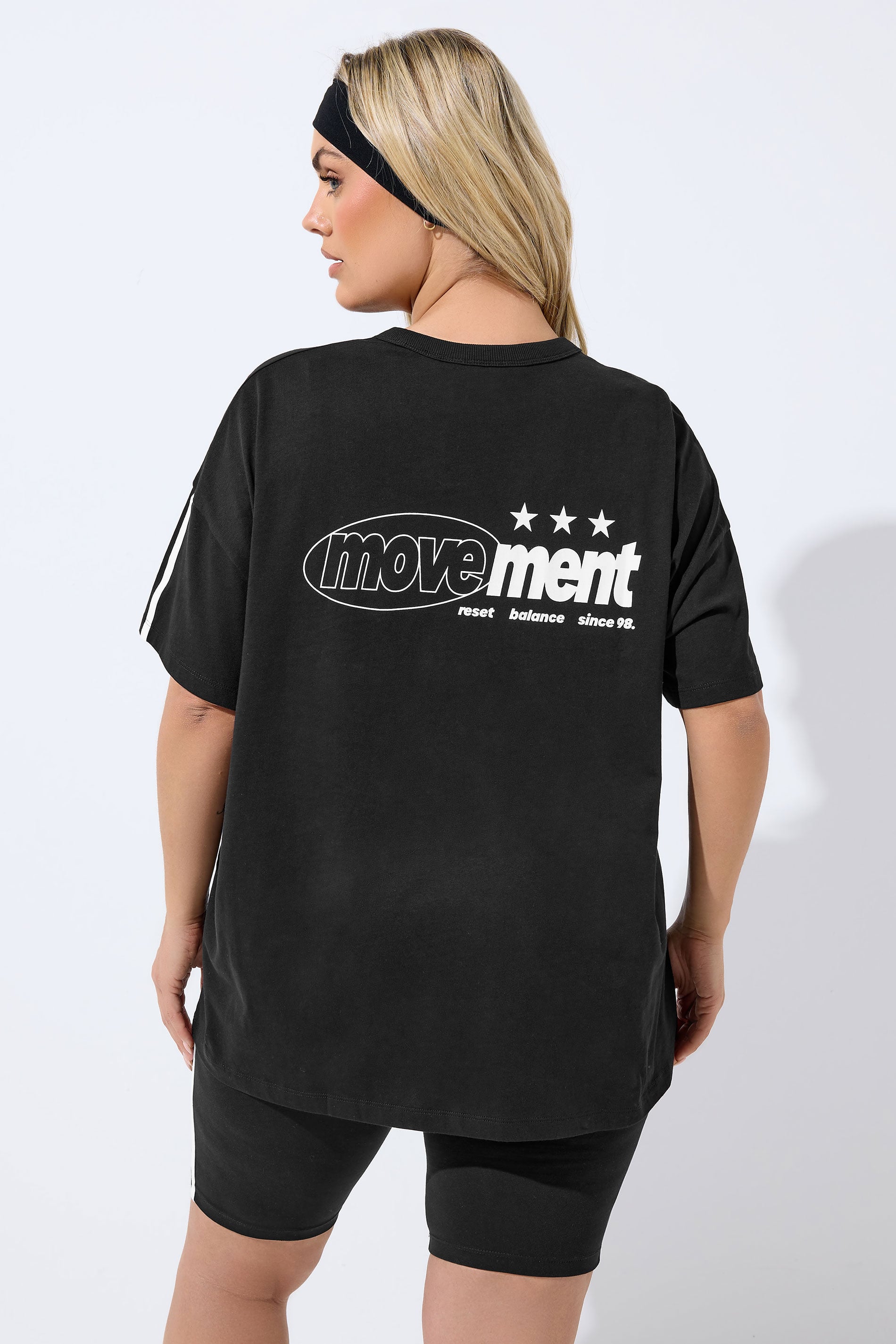 YOURS ACTIVE Plus Size Black 'Movement' T-Shirt | Yours Clothing 5