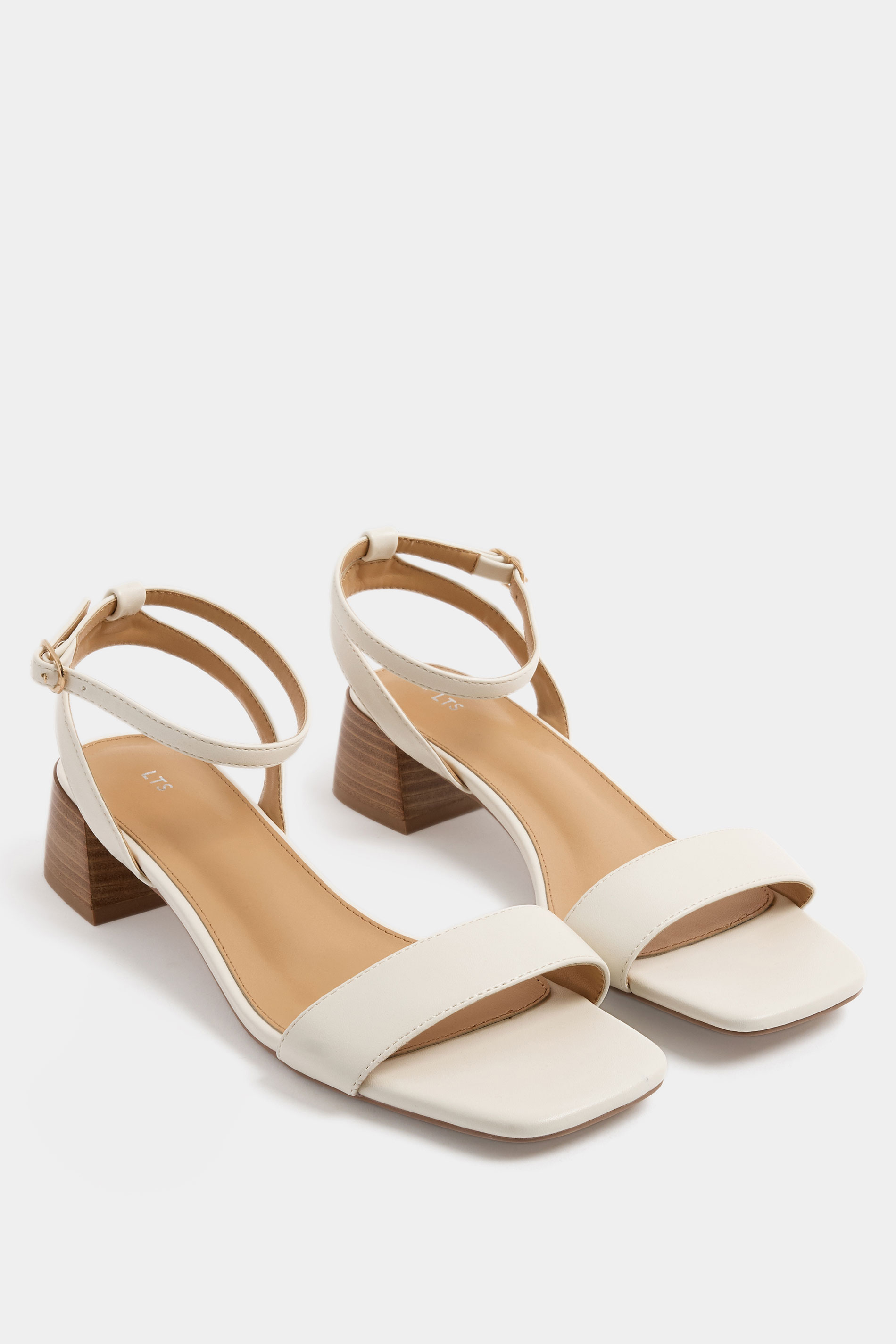 LTS Ivory White Strap Block Heel In Standard Fit | Long Tall Sally 3