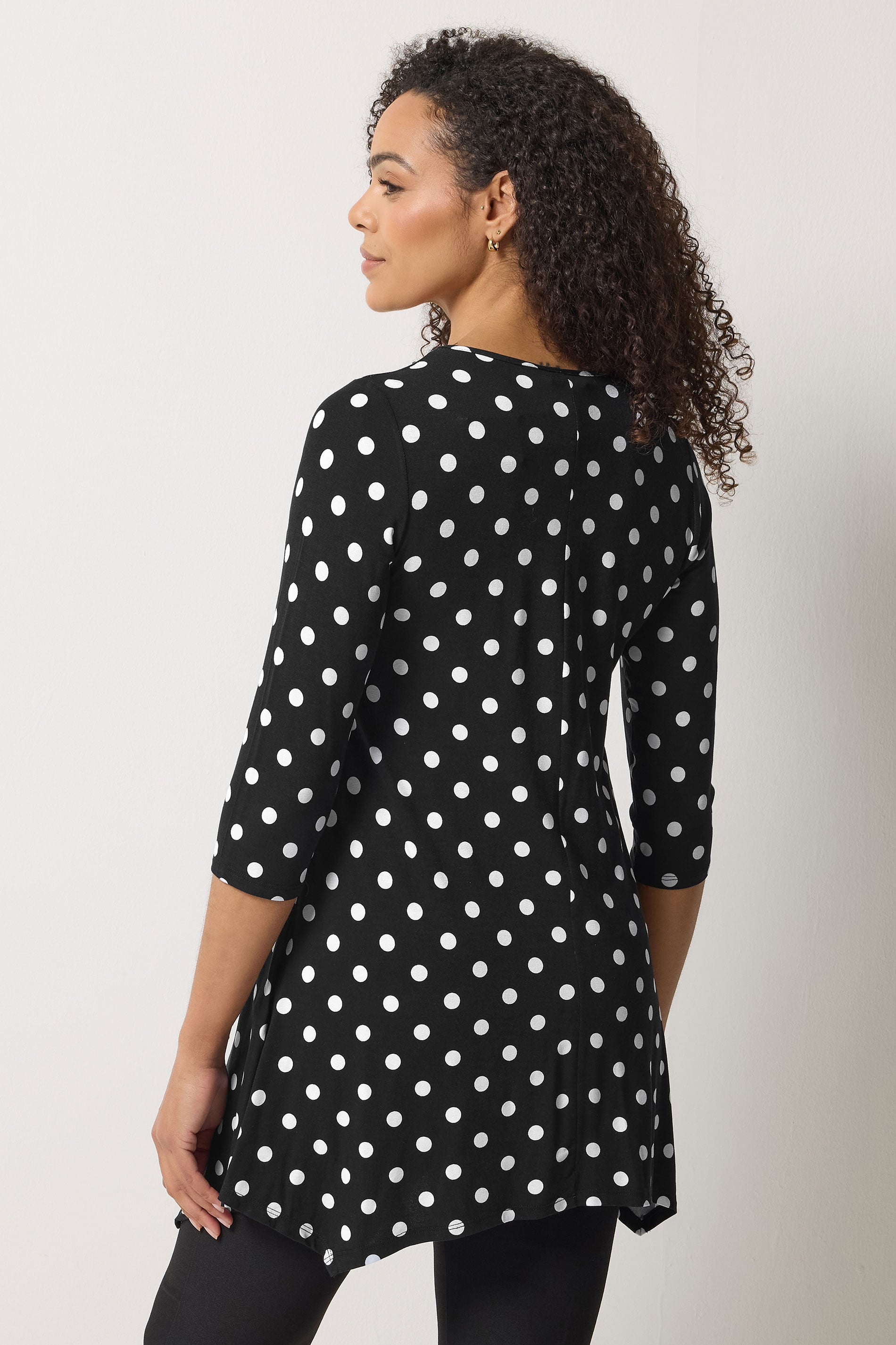 M&Co Black Polka Dot Hanky Hem Top | M&Co 2