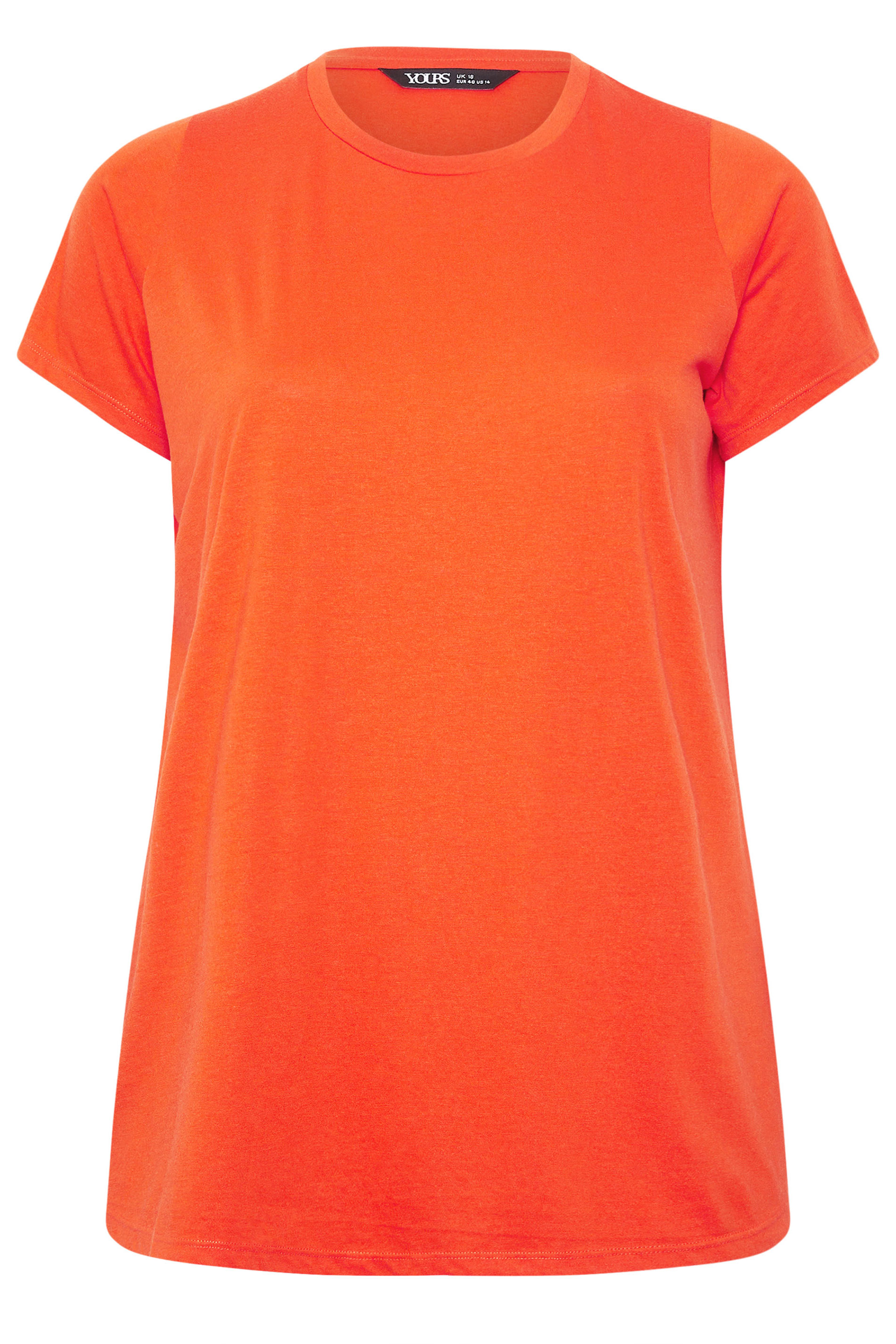 YOURS Plus Size Orange Short Sleeve Core T-Shirt | Yours Clothing 5