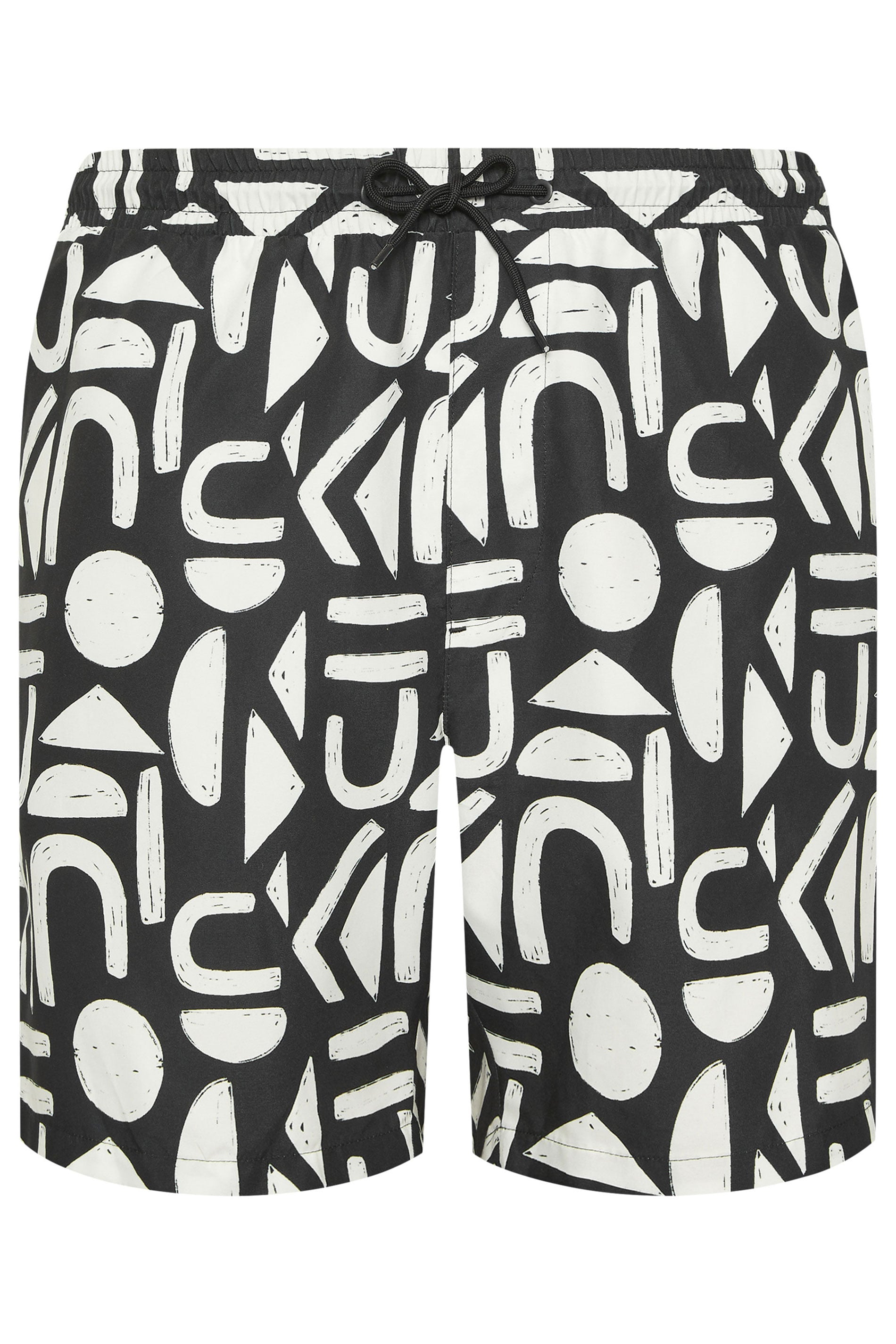 BadRhino Big & Tall Black & White Abstract Swim Shorts | BadRhino 6
