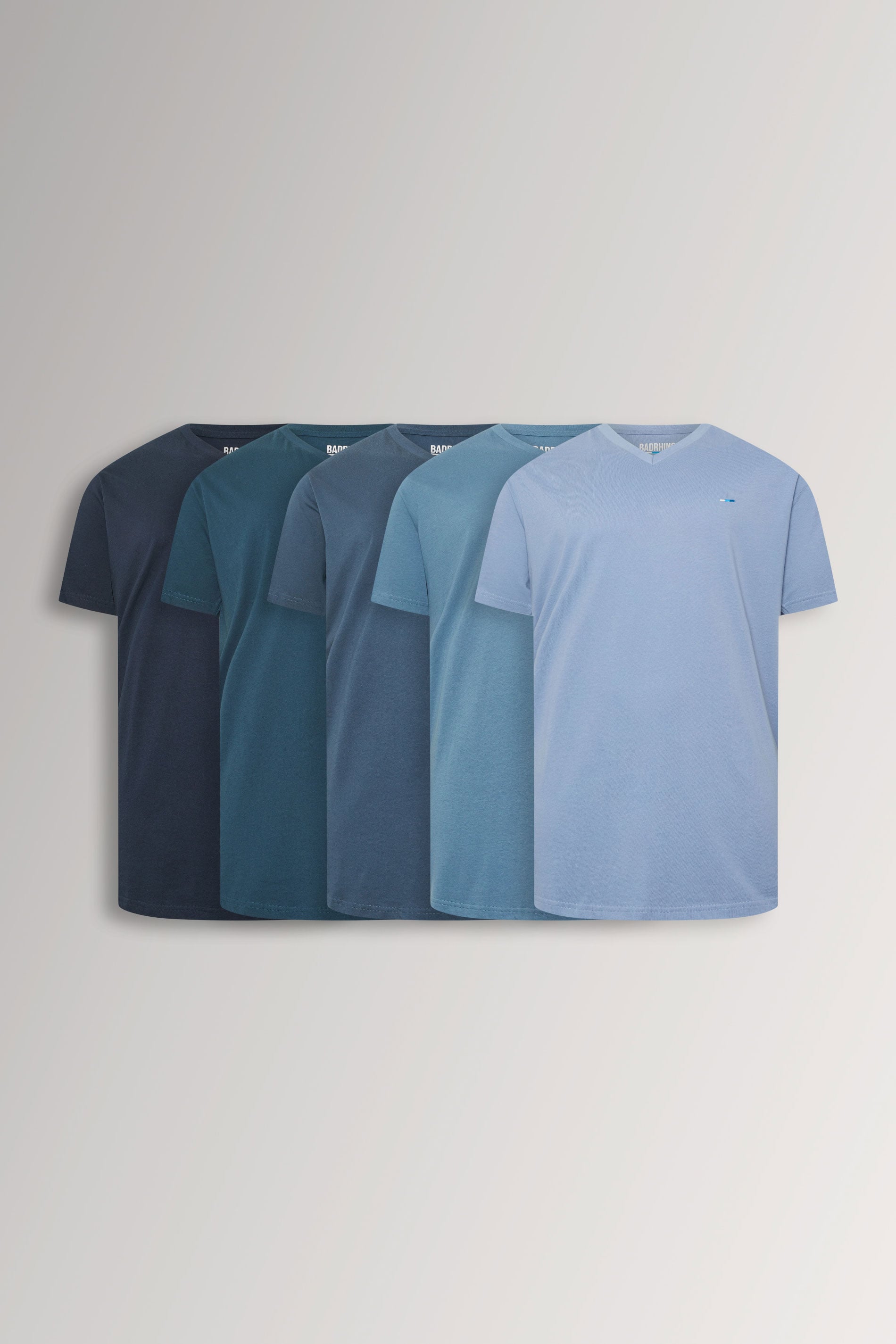 BadRhino Big & Tall Navy Blue 5 Pack V-Neck T-Shirts | BadRhino 3