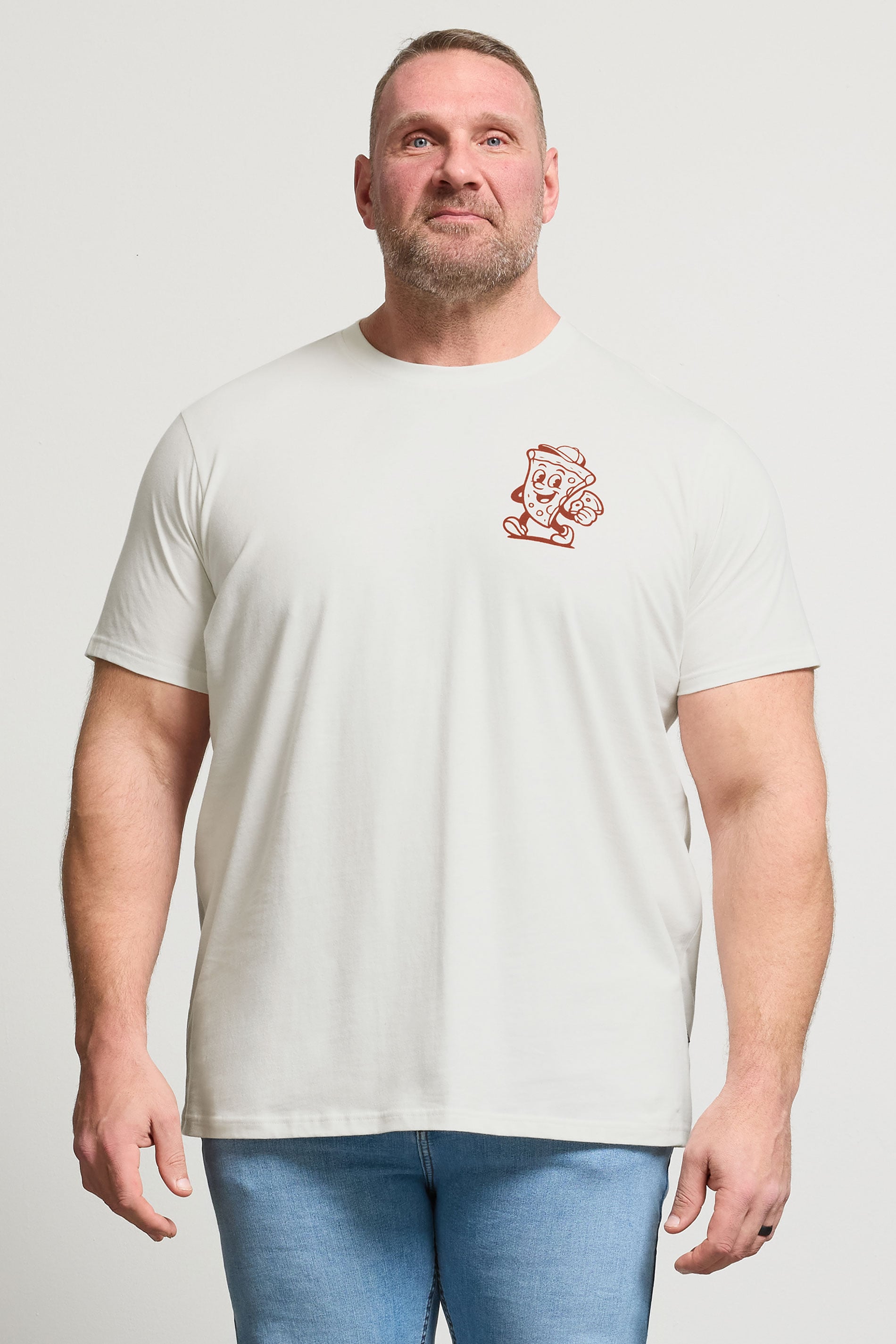 BadRhino Big & Tall Off White Hot Slice Graphic T-Shirt | BadRhino 1