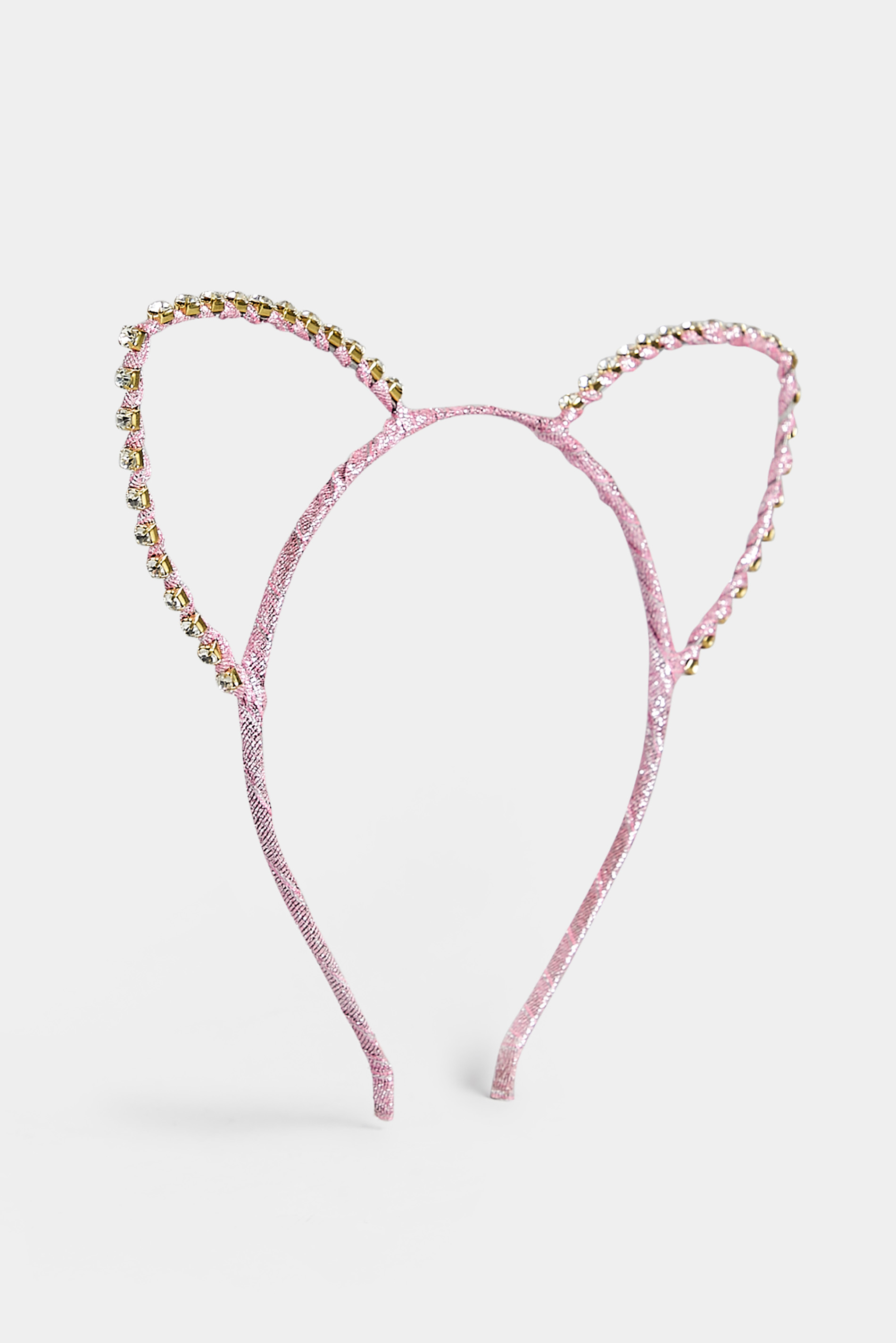 Plus Size Pink Diamante Cat Ear Headband | Yours Clothing 2